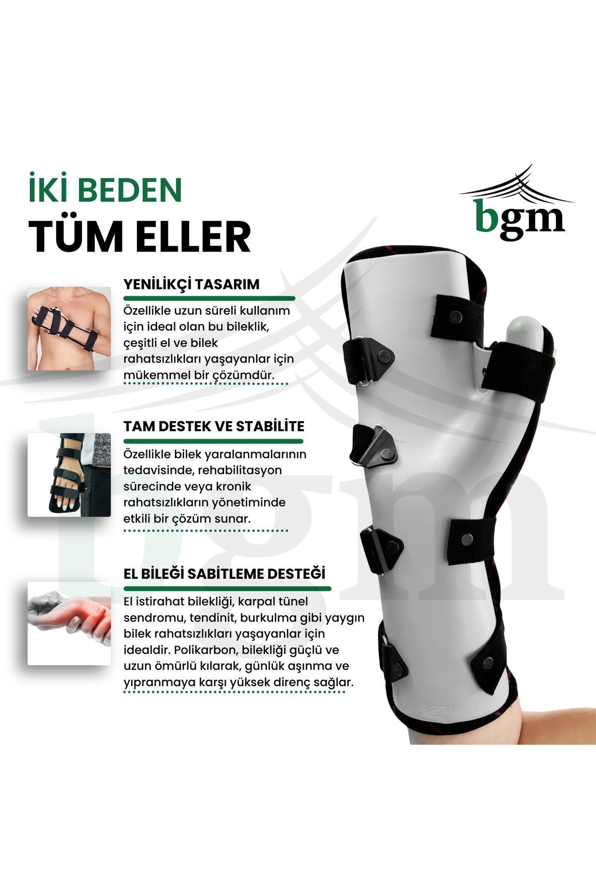 bgm-Polycarbonate Stabilizer - Resting Hand Wrist Brace, Right Rest Bracelet 4
