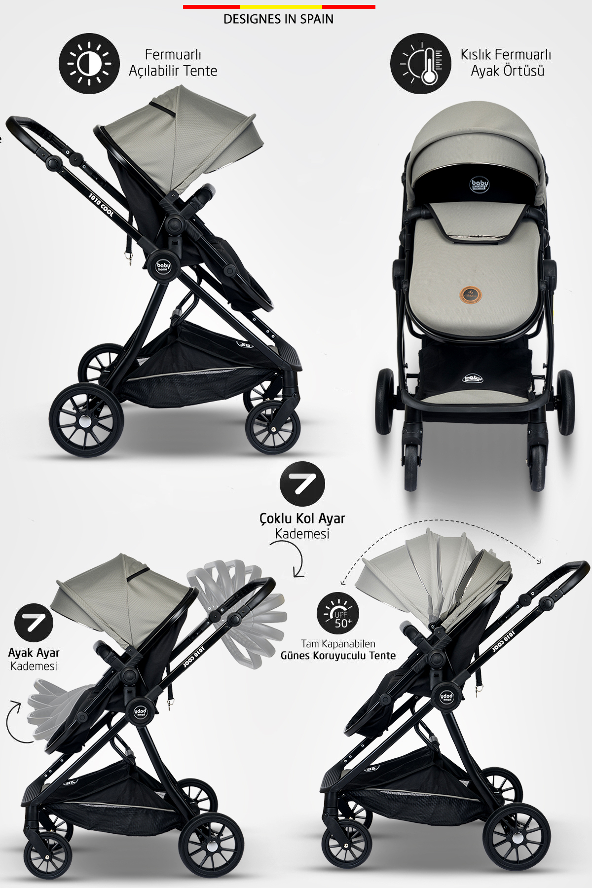 9 In 1 Full Takım Set 1010 Travel Sistem Bebek Arabası 600 Bebek Oyun Parkı Yatak Beşik 3