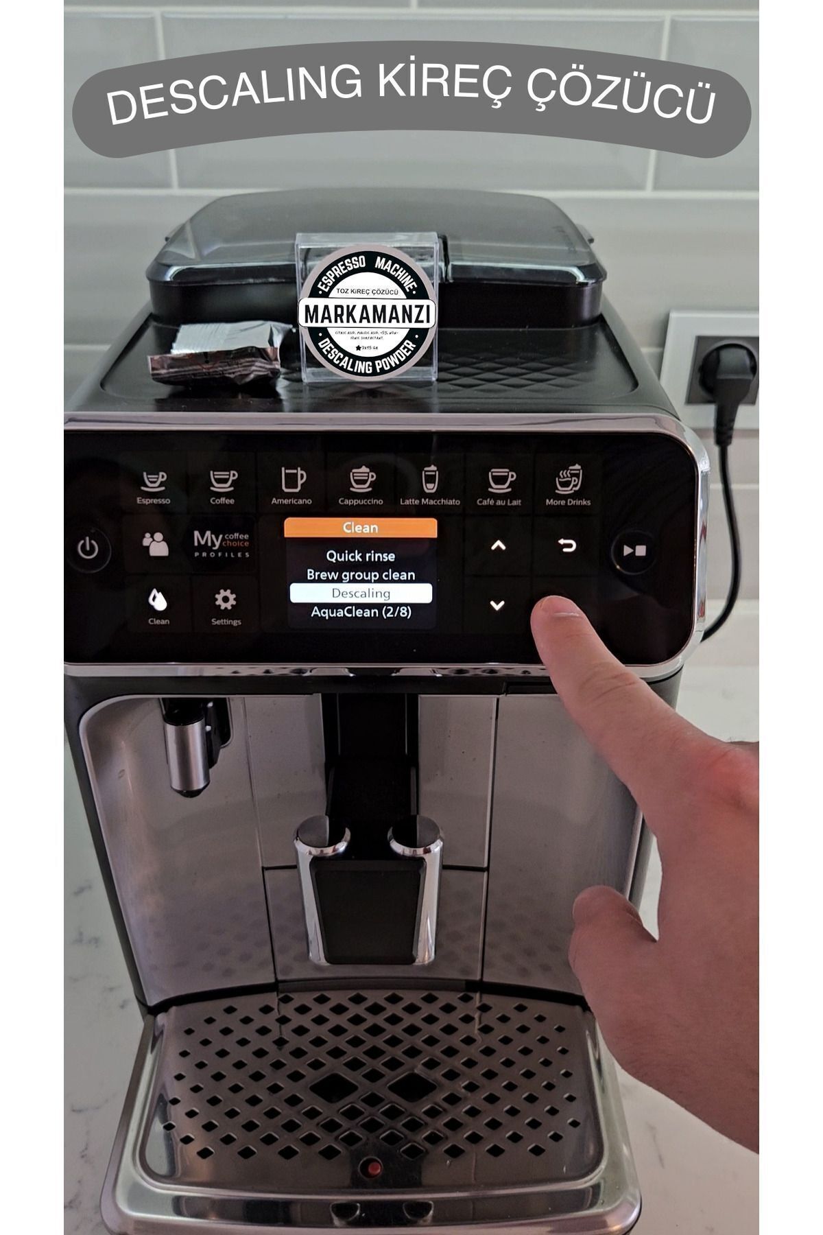 Markamanzi Espresso Kahve Makinası Kireç Çözücü Descaling 3adx10gr | Philips & Siemens & Nespresso Uyumlu