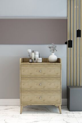 DMC Home Modern Şifonyer Lefkas Meşe 93x70x45 - %100 Mdf