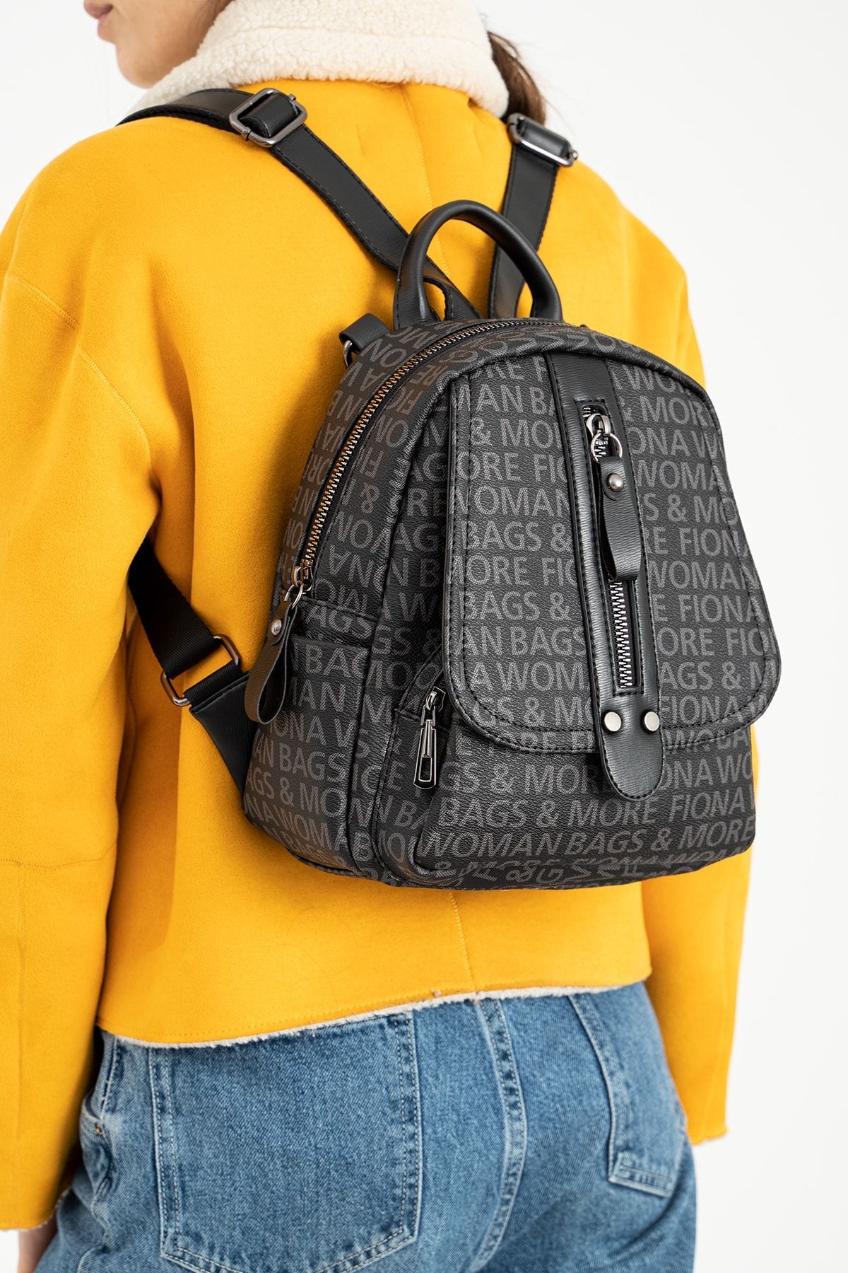 FiONA BAG Kadın Siyah Sırt Ve Omuz Çantası Taşıması Kolay Ve Çok Kullanışlı fotoğrafı 2 (önizleme)