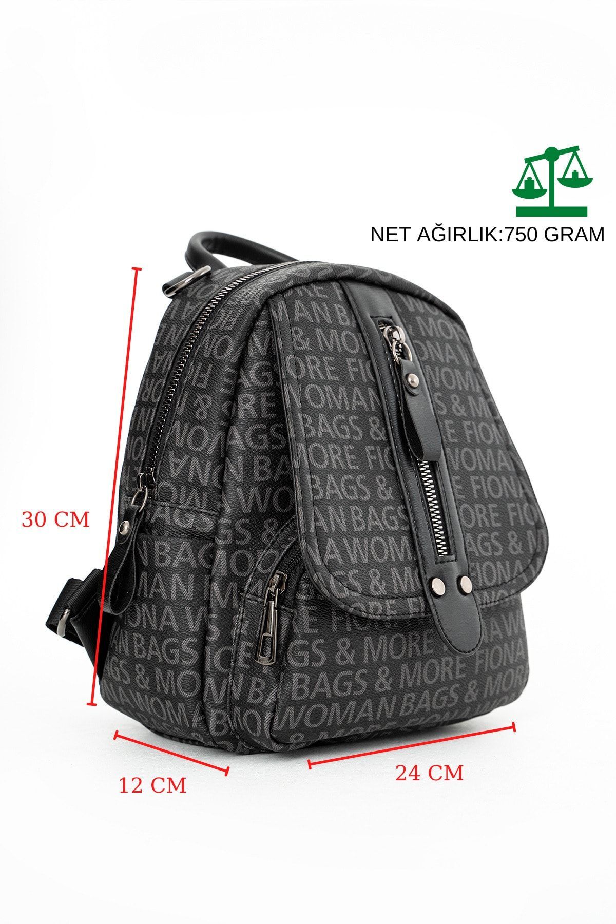 FiONA BAG Kadın Siyah Sırt Ve Omuz Çantası Taşıması Kolay Ve Çok Kullanışlı fotoğrafı 4 (önizleme)