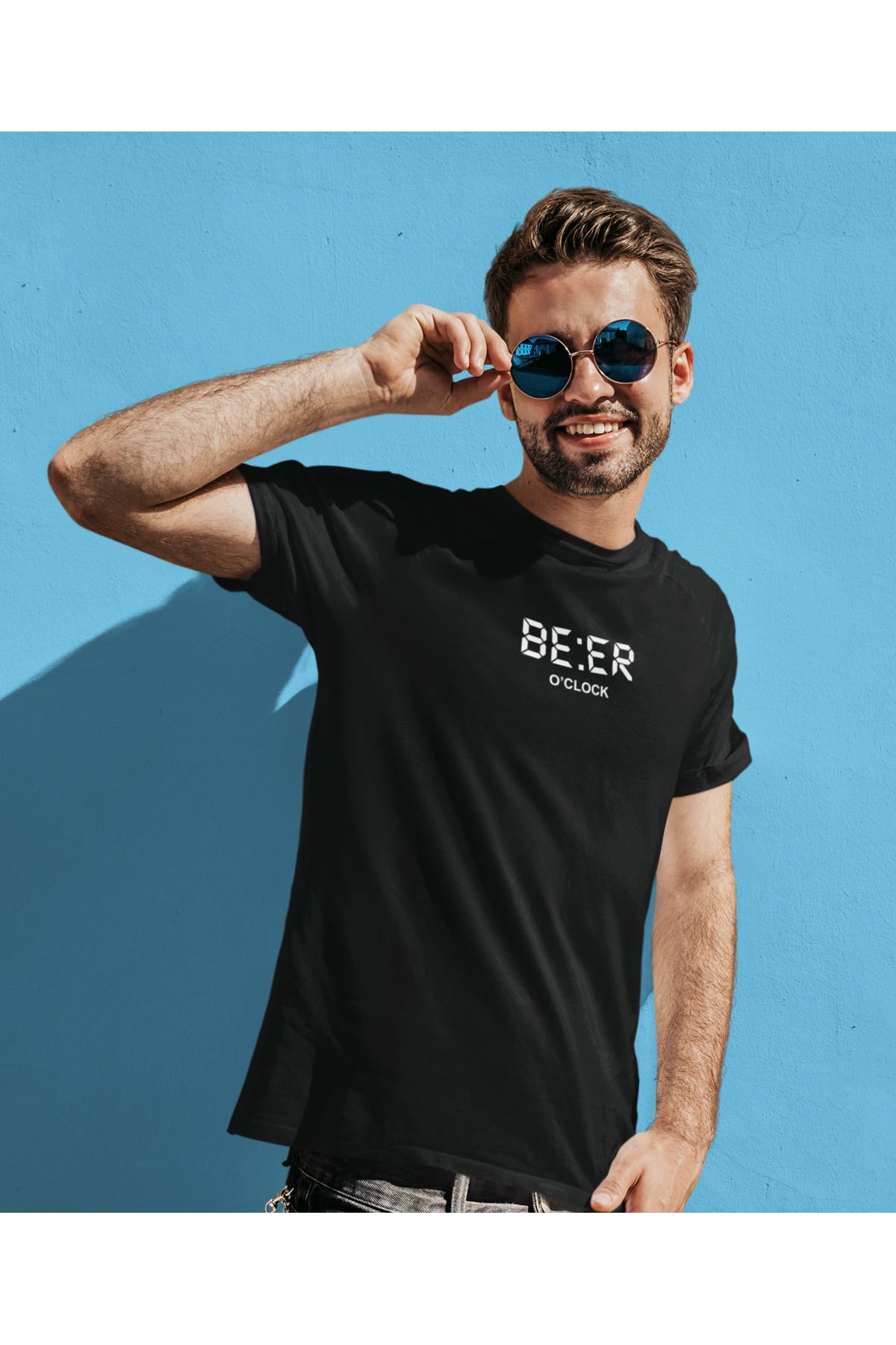 SM Satranç Medya-Μπλουζάκι Beer O'Clock Unisex - Μπροστά τυπωμένο 2
