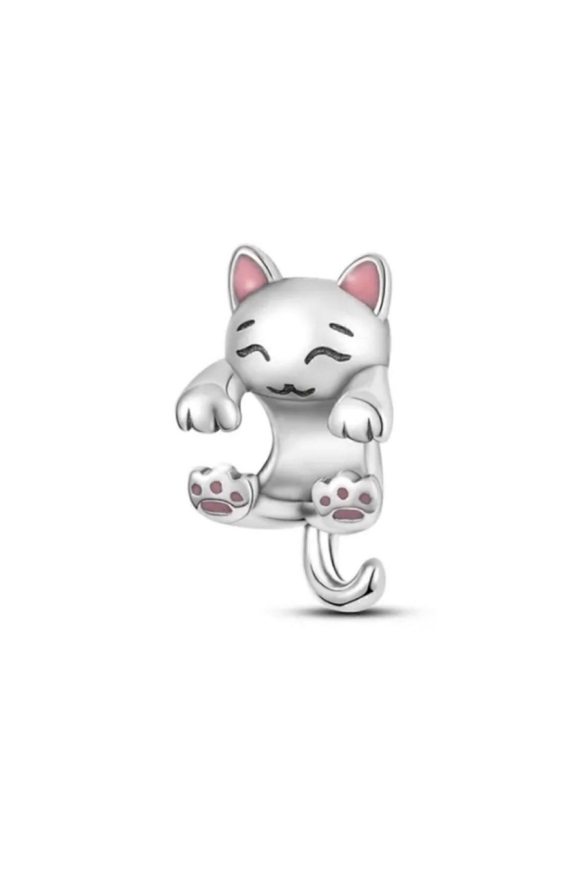 Genel Markalar Sarılan Kedi Charm | GÜMÜŞ KAPLAMA ASAFACCESSORY