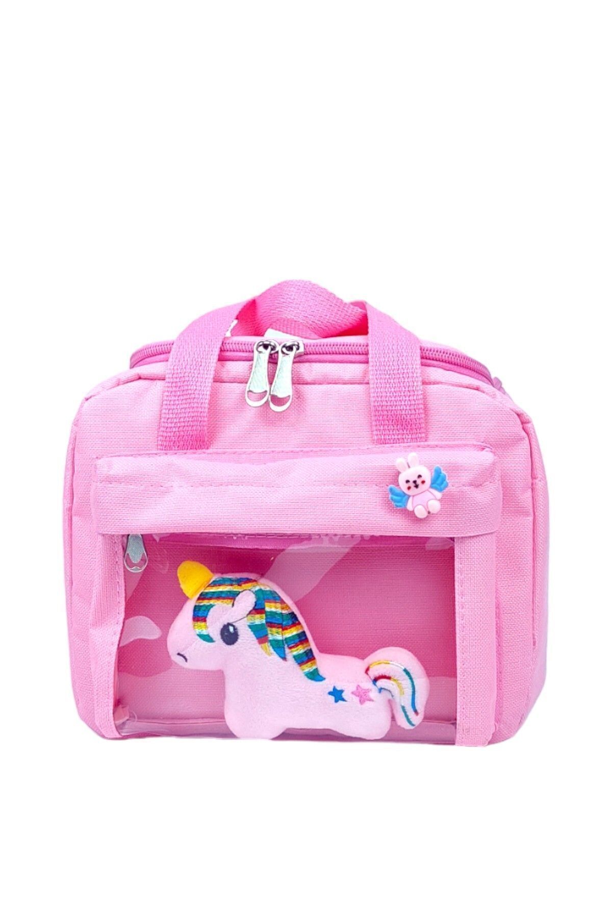 Kawaii Kore Tarzı Full Aksesuarlı Ortopedik Yerli Günlük Okul Çantası Kız Erkek Beslenme Çanta Seti