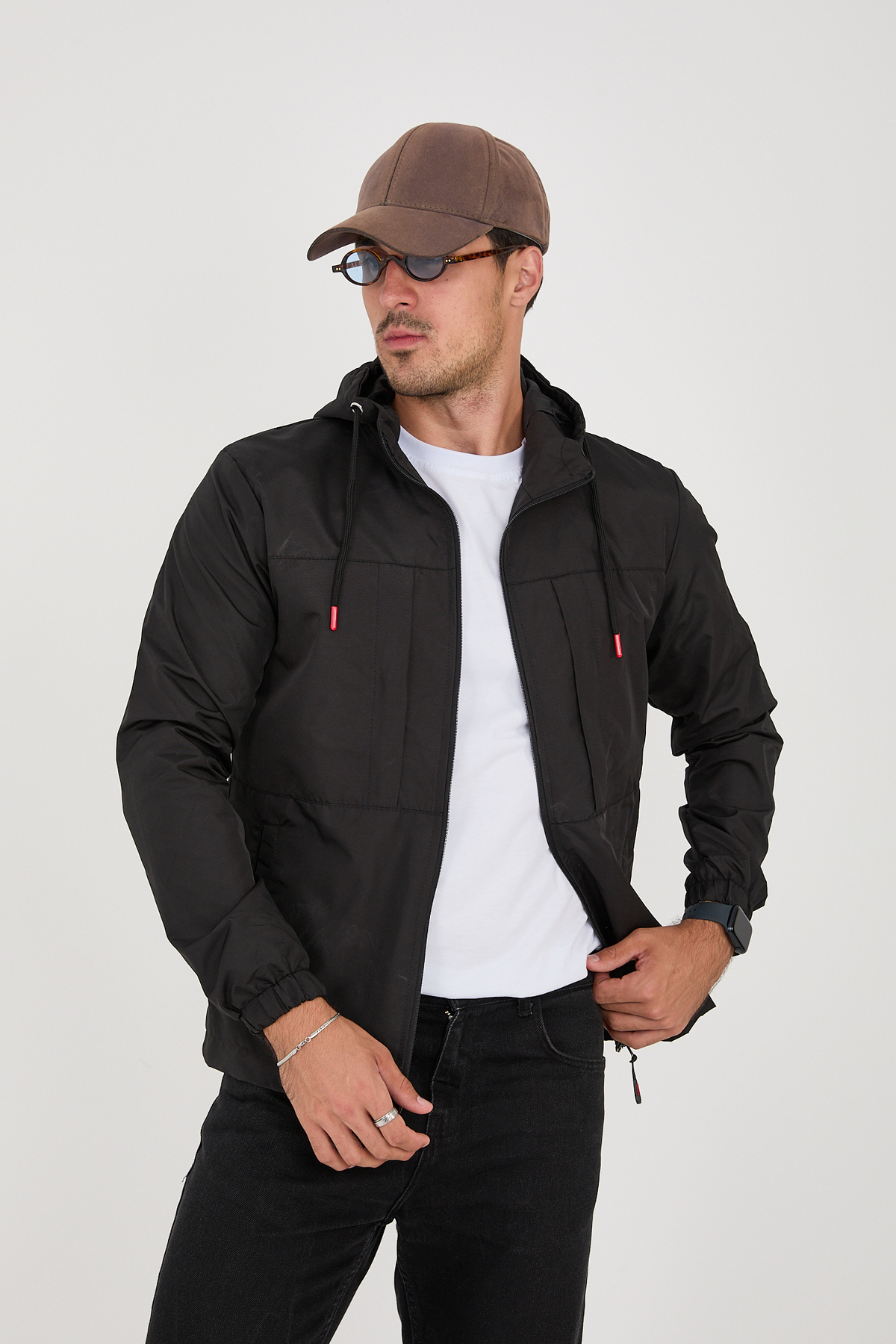 کاپشن مردانه مشکی FLUEND MODA | ce3445 اورجینال - تصویر 4