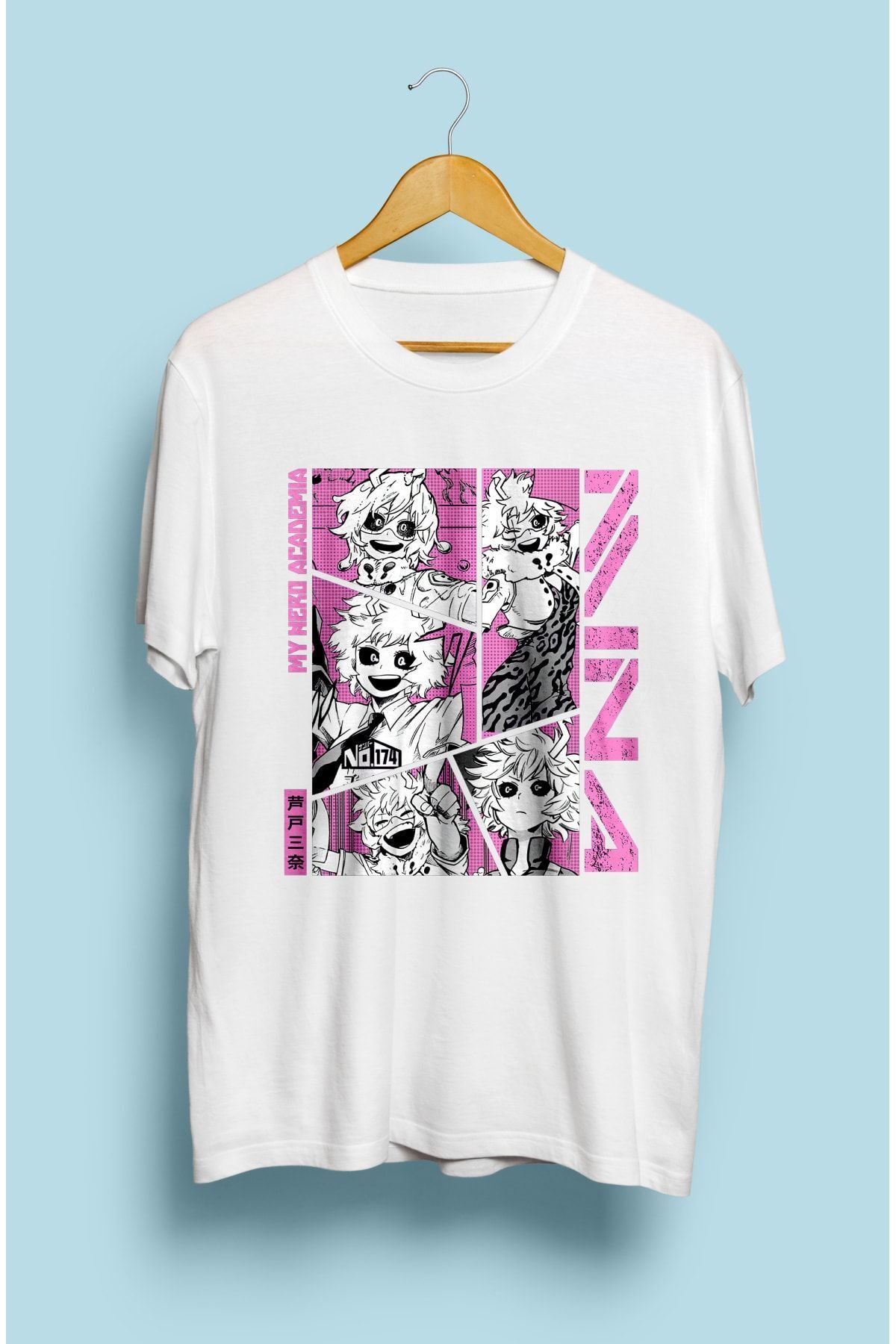 CONSTRAİN-My Hero Academia - Mina Ashido Anime Character Patterned Custom T-Shirt 1