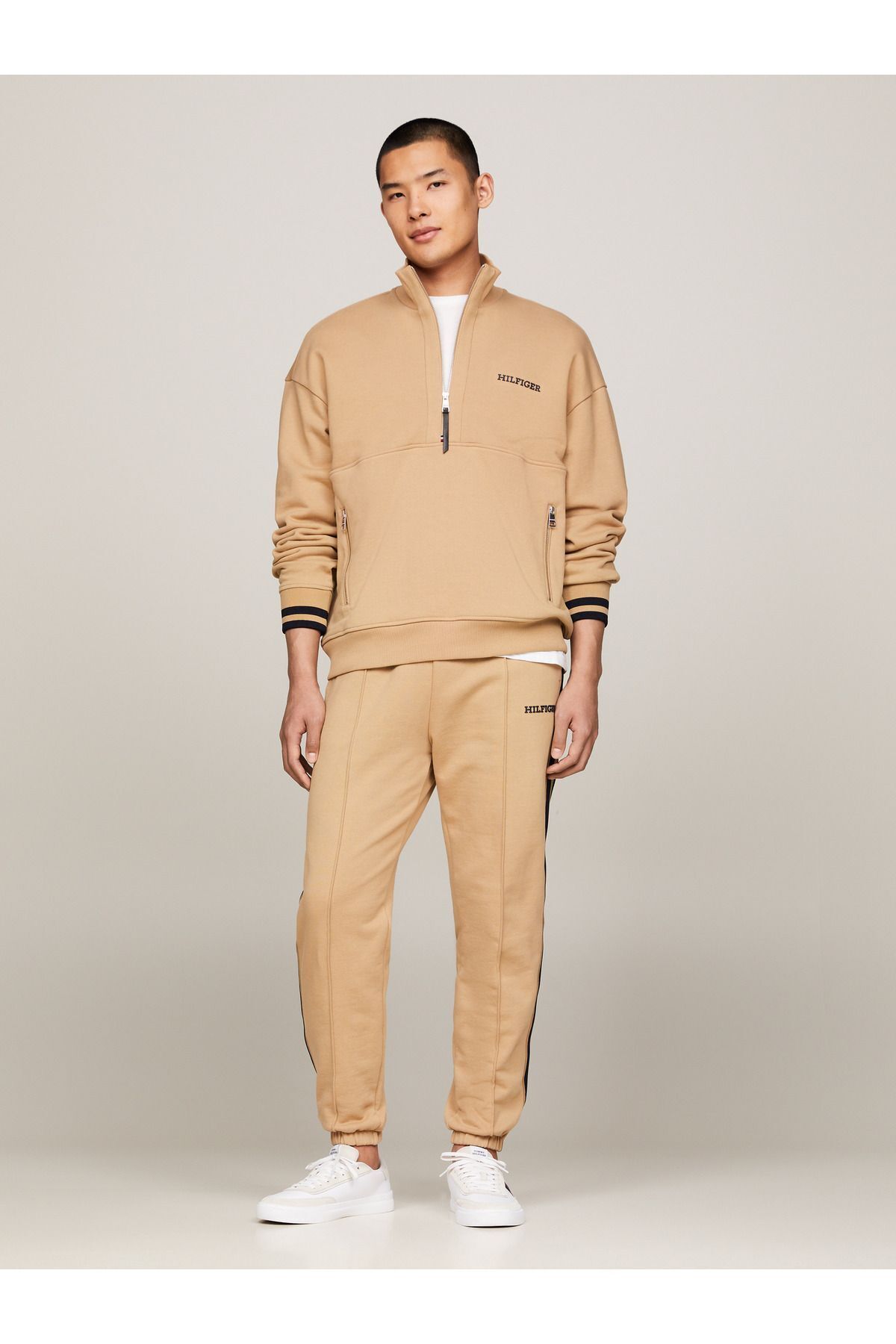 سویشرت مردانه بژ تامی هیلفیگرTommy Hilfiger | MW0MW34404 اورجینال - تصویر 7