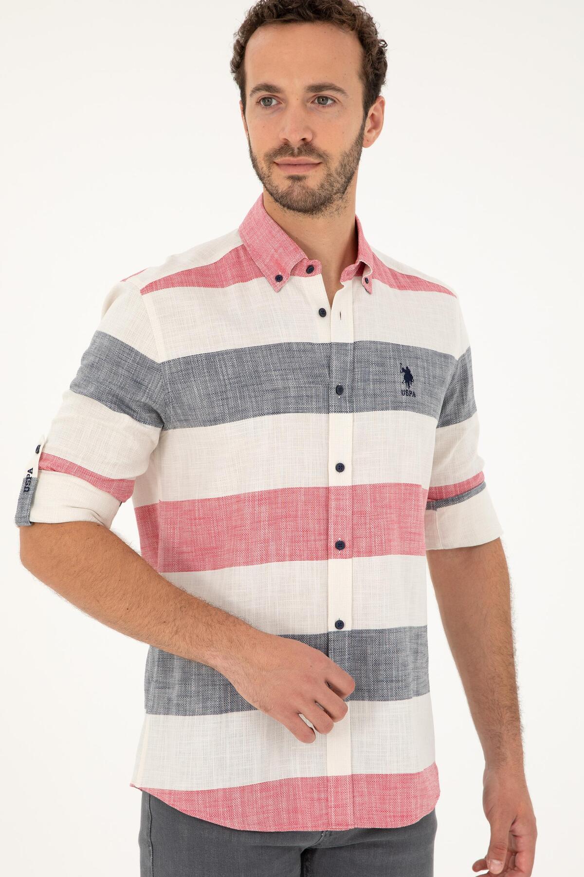 پیراهن مردانه آبی سرمه ای یو اس پولو | G081SZ004.000.1834771 اورجینال - تصویر 3