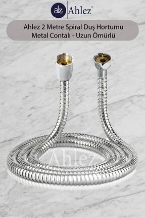 Ahlez Banyo Spiral Duş Hortumu 2 Metre Kenetli Duş Hortum Zinciri