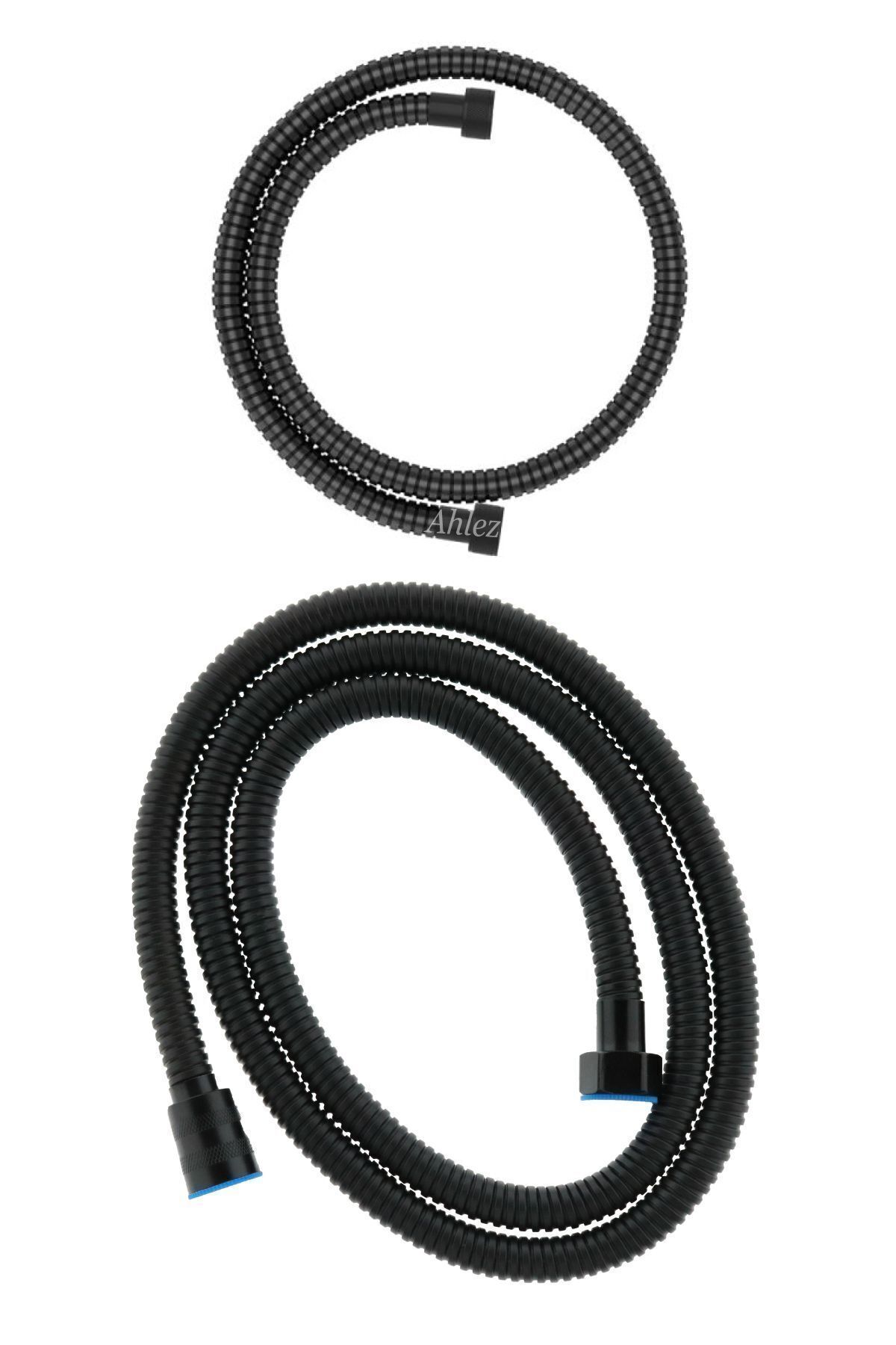 Black Shower Hose and Short Robot Shower Interconnection Hose Black Shower Set of 2