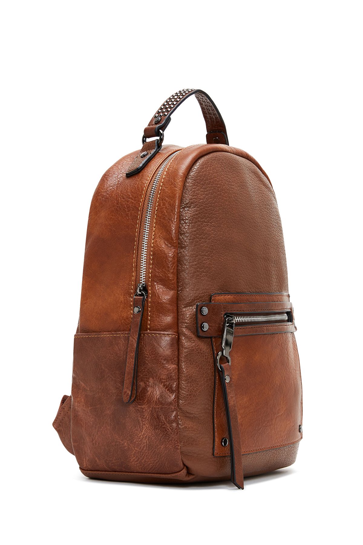 Derimod Tan Women s Backpack Metal Detailed 24Wbd 245518 Trendyol