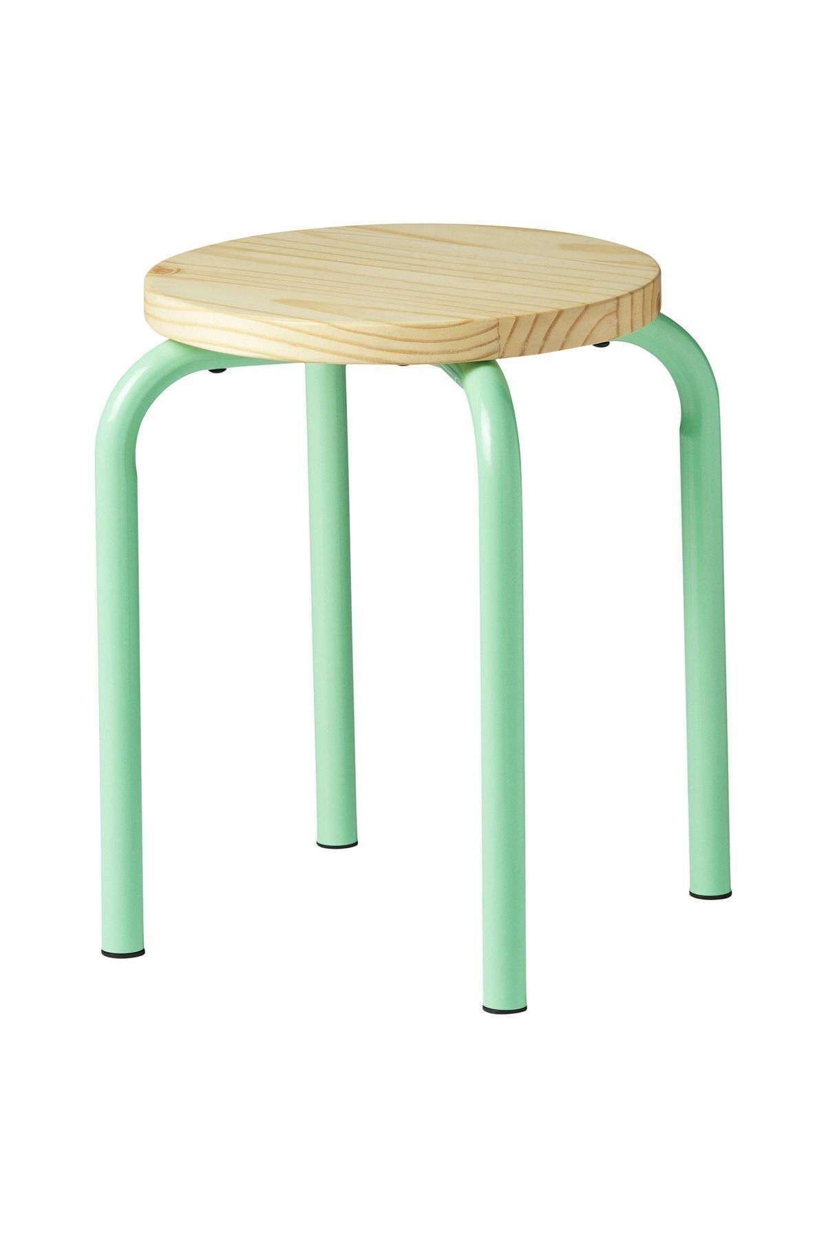 Vivacasa Rengarenk Çelik Ayak Çam Modern Tabure VD-3 Adet