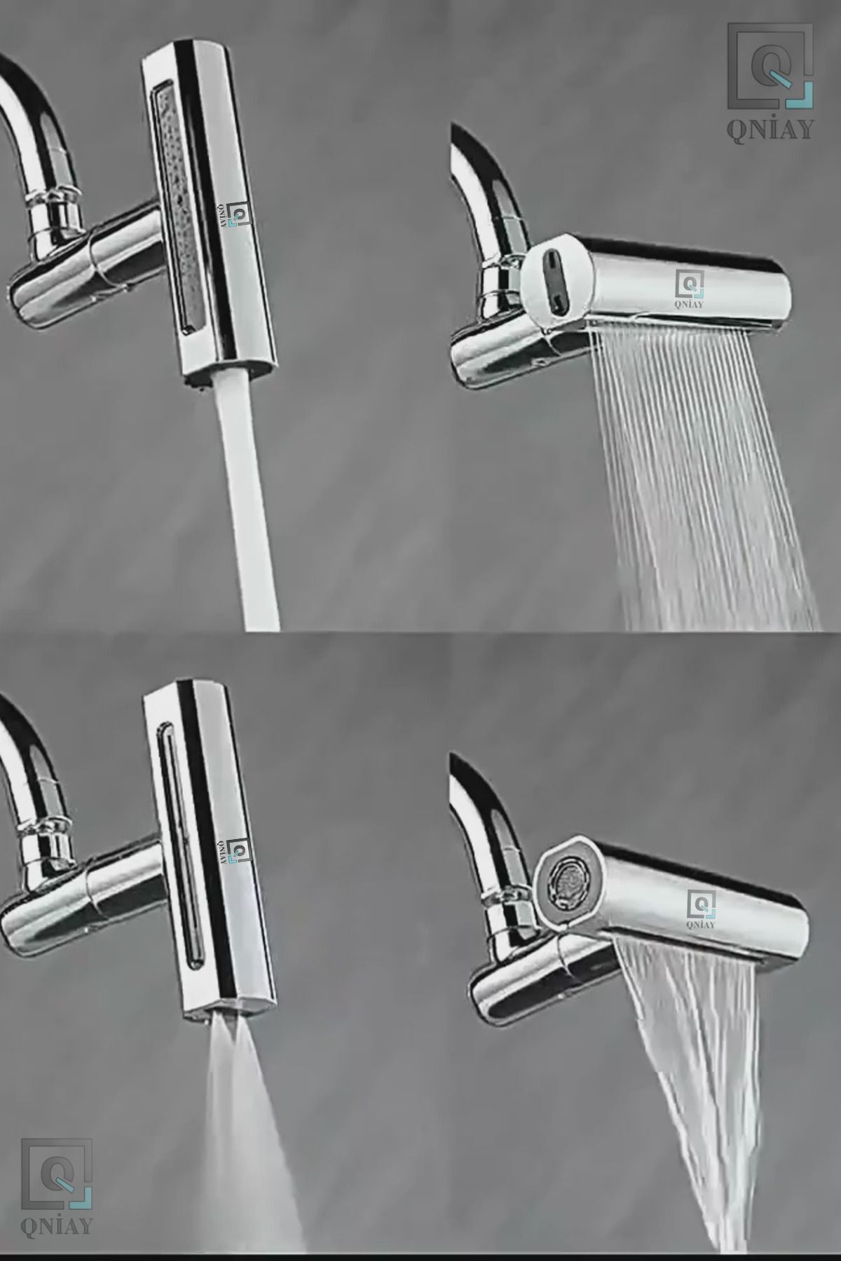 QNİAY-New Saving 4 Modes Waterfall Adjustable Faucet Head Kitchen Sink Mixer Sink Faucet 2
