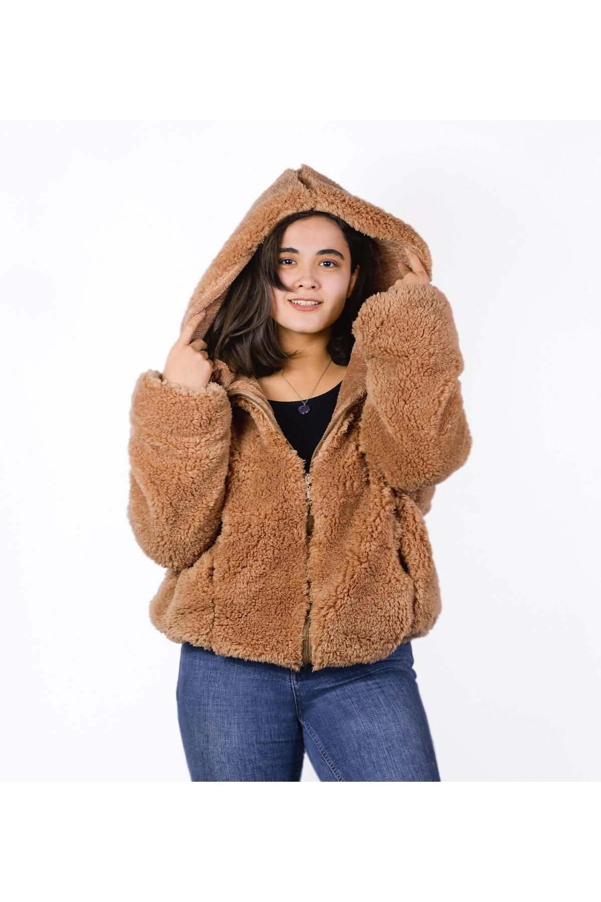 veste en peluche à fermeture éclair 100 indiens