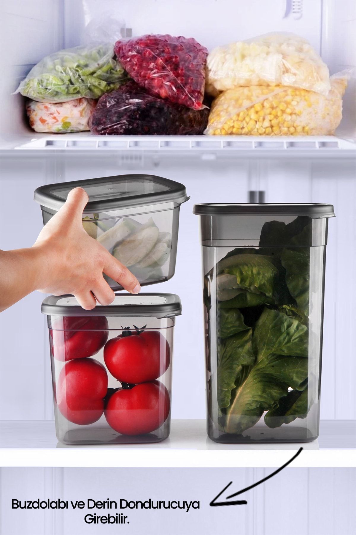 NESS HOME-Set of 6 Labeled Moly Rectangular Food Storage Containers 1150ml - Spice Rack 4