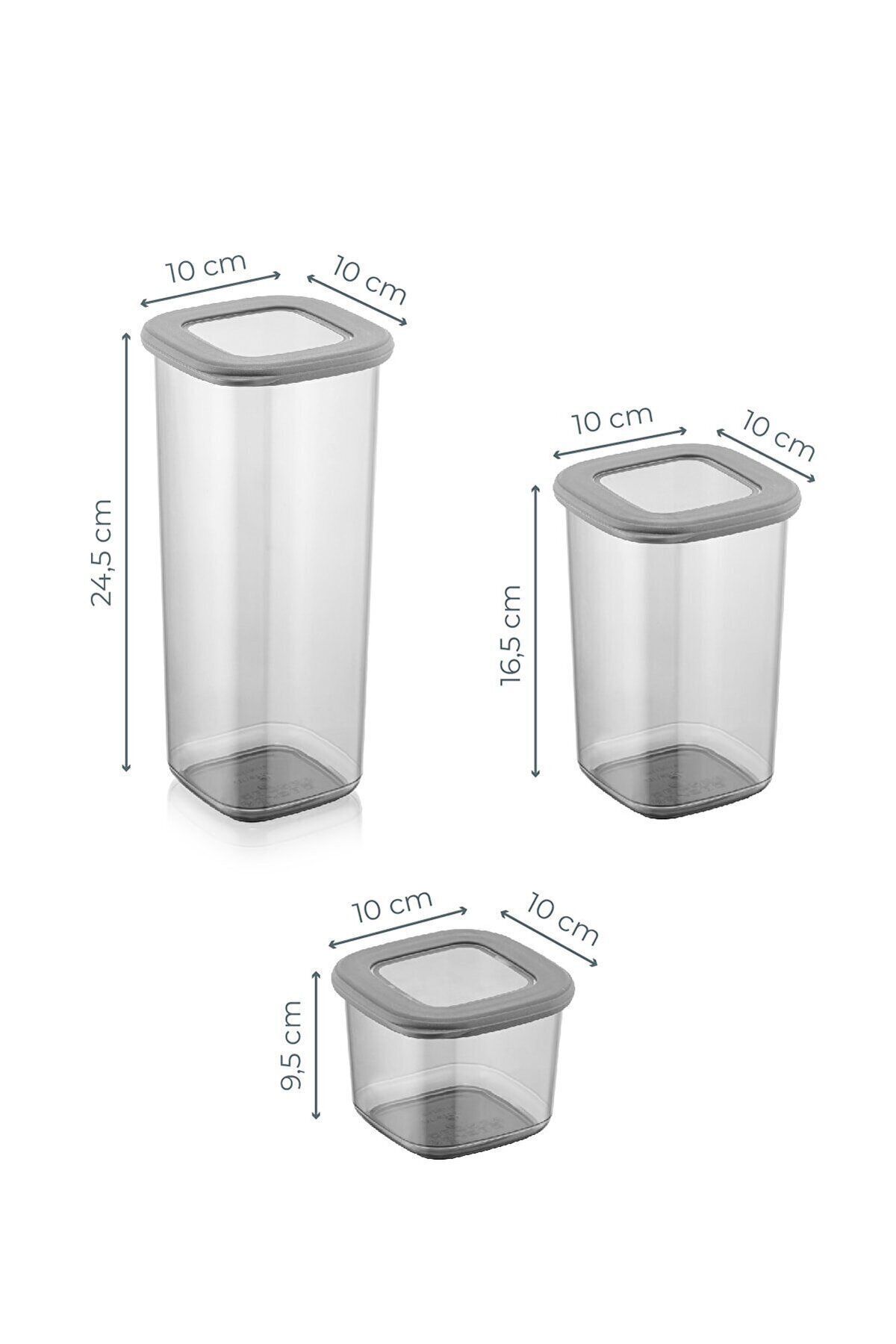 Kitchen Life-Set of 9 Square Food Storage Containers with Label and Silicone Lid - Non-Breathable X3 (550ml-1200ml-1750 Ml) 2