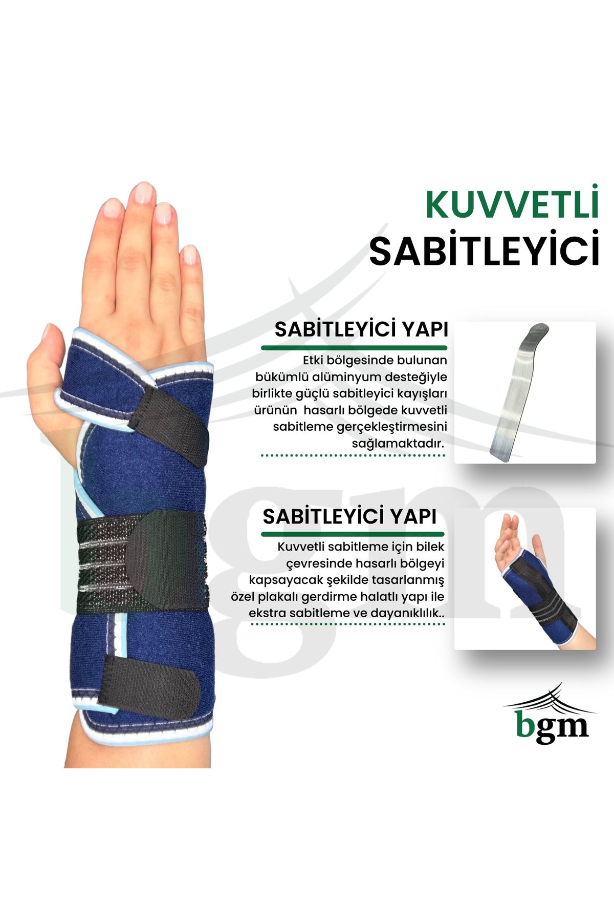bgm-Hand Wrist Splint Blue Metal Support High Quality Static Hand Wrist Splint 4