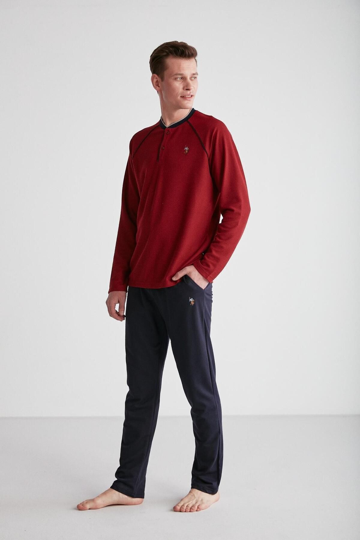 ست لباس خواب مردانه کلارت قرمز U.S. Polo Assn.