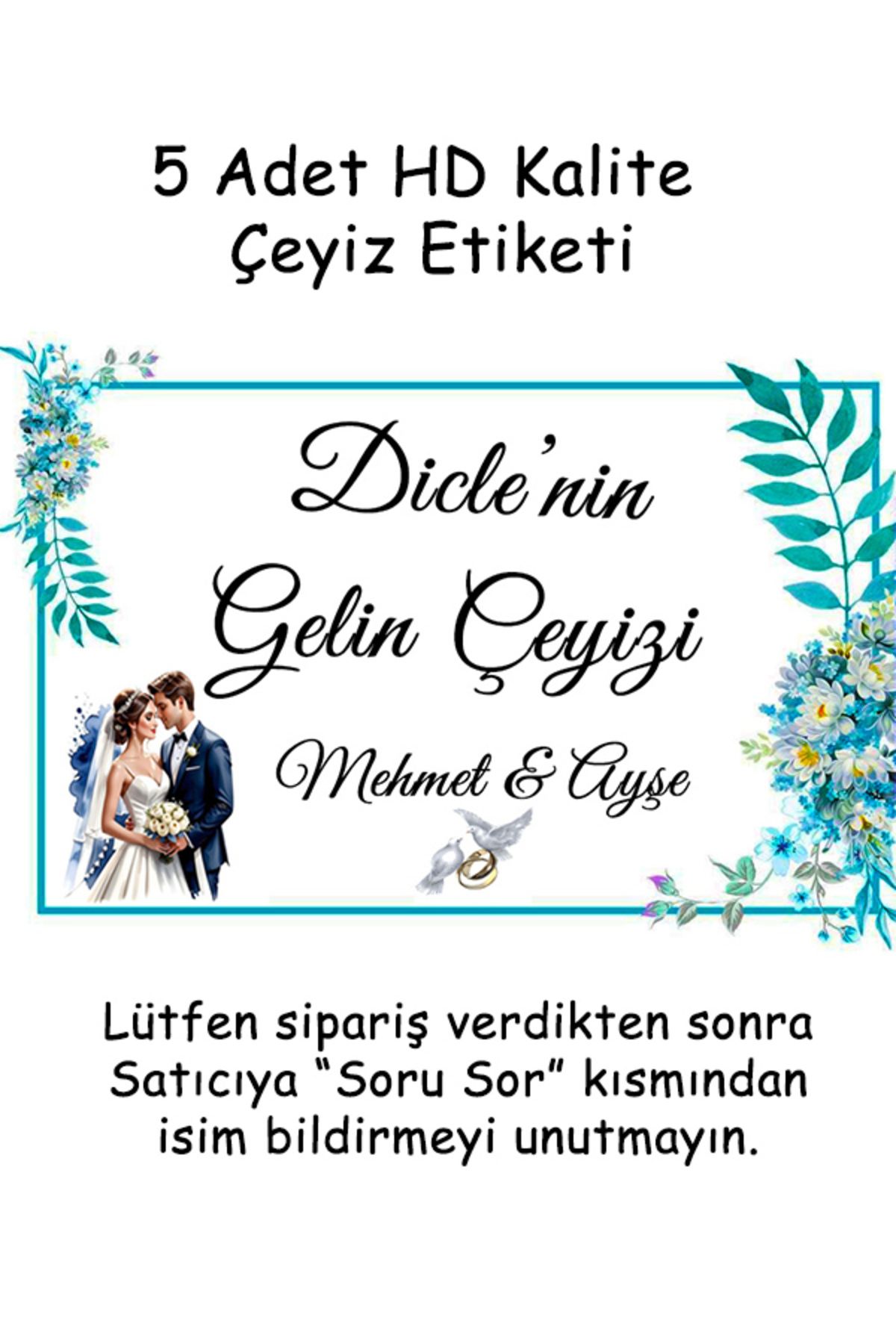 DicleXStore HD Tasarım Çeyiz Kolisi Etiketi  Bohça Etiketi Bavul Etiketi Sandık Etiketi