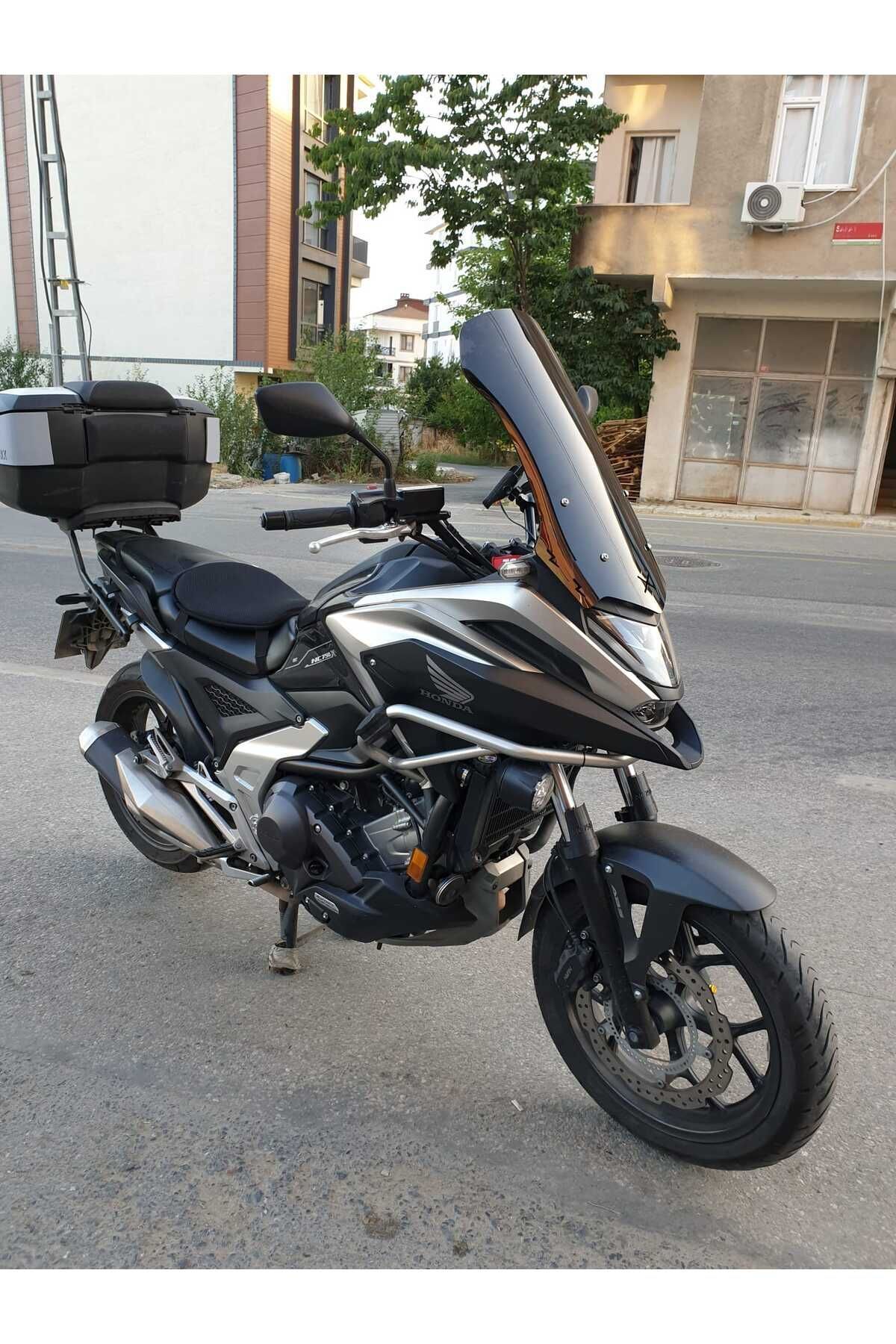 Honda NC 700 750 X Siperlik Ön Cam 2021-2025 Model 59cm Siyah Renkli 4mm Uzun Geniş Cam