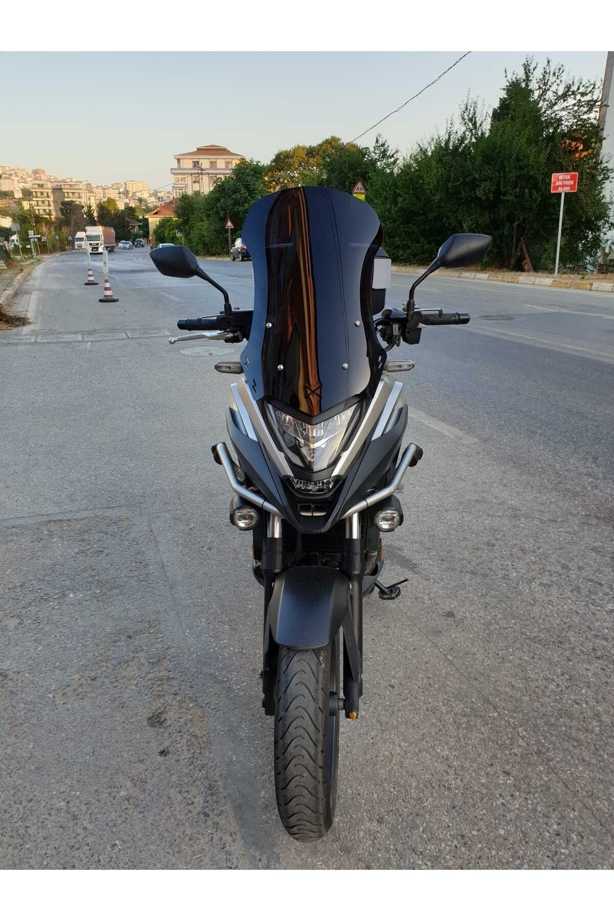 Honda NC 700 750 X Siperlik Ön Cam 2021-2025 Model 59cm Siyah Renkli 4mm Uzun Geniş Cam