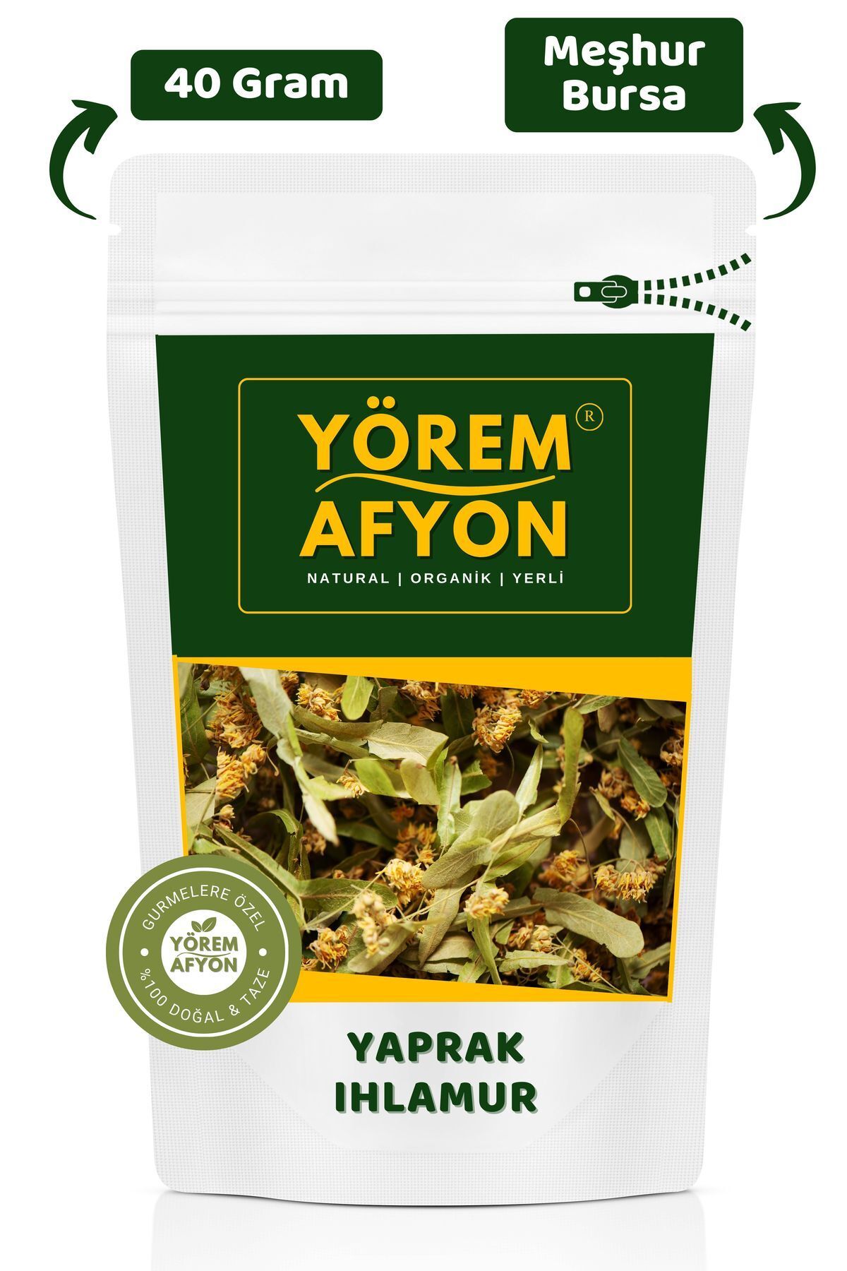 Gülçehre Yörem Afyon Meşhur Bursa Gölgede Kurutulmuş Şifa Deposu Keskin Tat Yaprak Ihlamur | 40Gr.