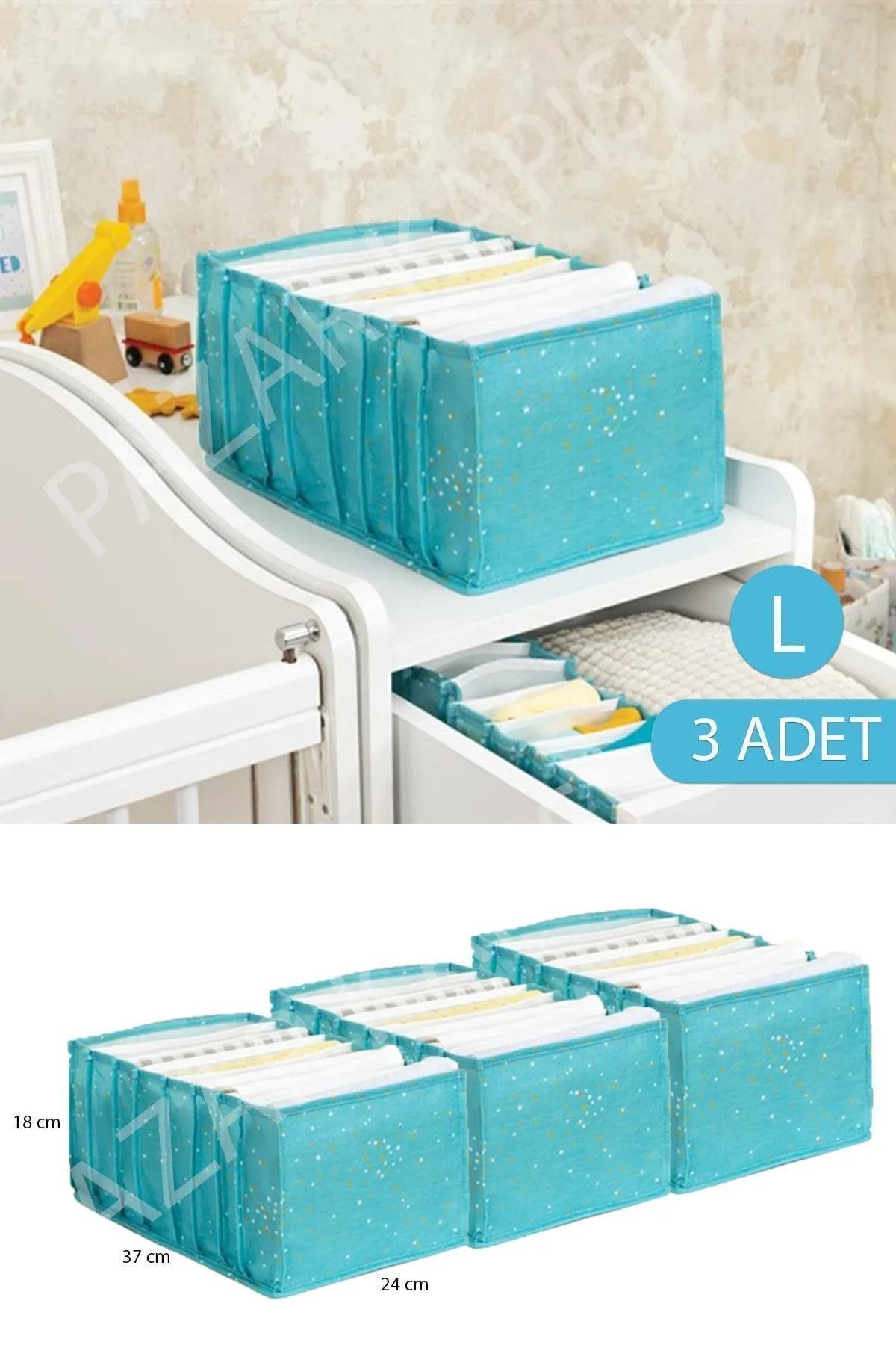 Nisahometeks L Dimensiune 3 Piese Baby Baby Room Organizator Sertar Acordeon - One Size