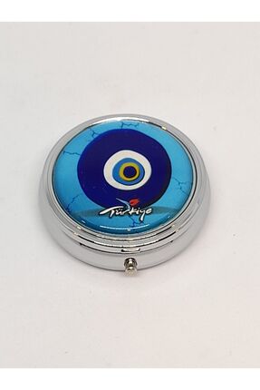 HAN EL SANATLARI Metal Yuvarlak İlaç Kutusu Saklama Kabı