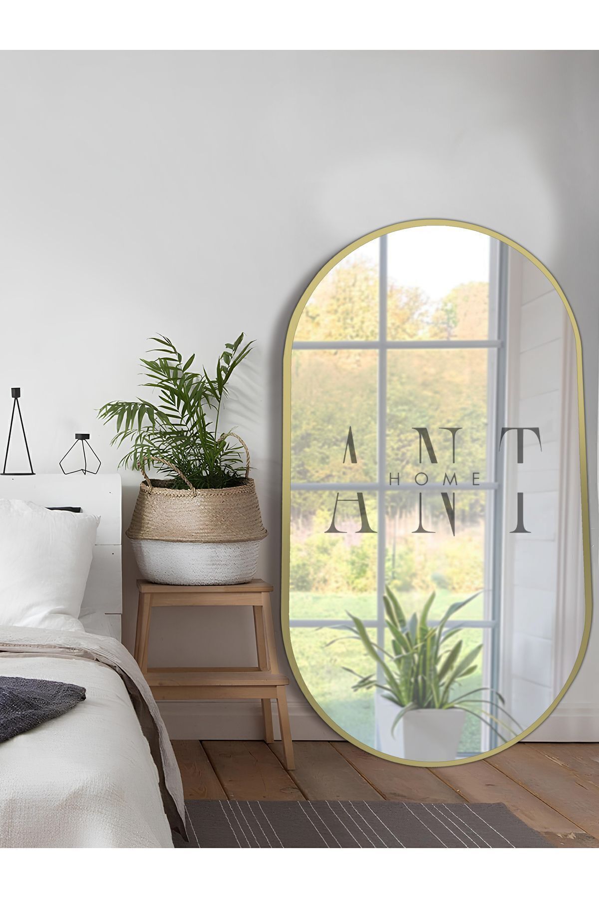 ant home-Model Alpha Decorative Mirror Wall Mirror Console Mirror Mdf Ellipse Mirror 2