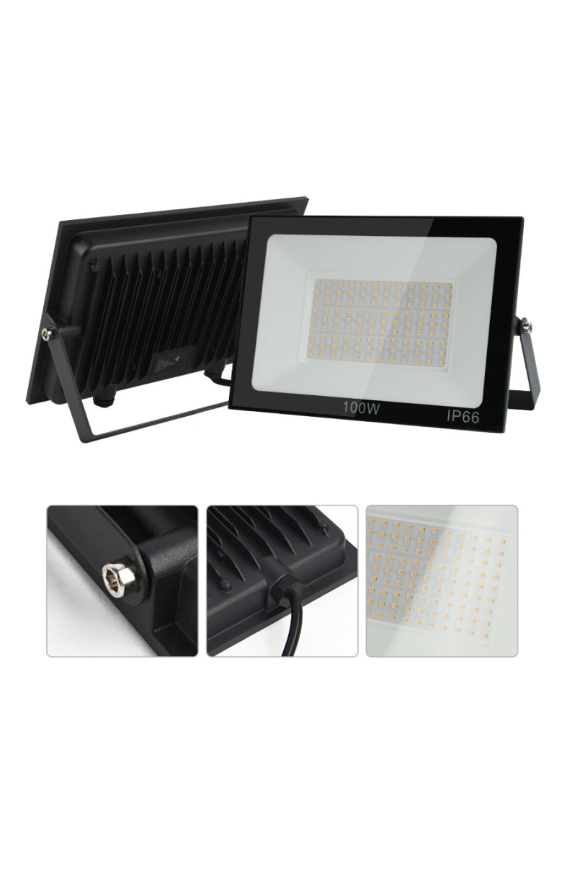 RRULTECH 1 Adet Led Işık Projektör 100w Beyaz Işık 6500k 9000lm Bahçe ...