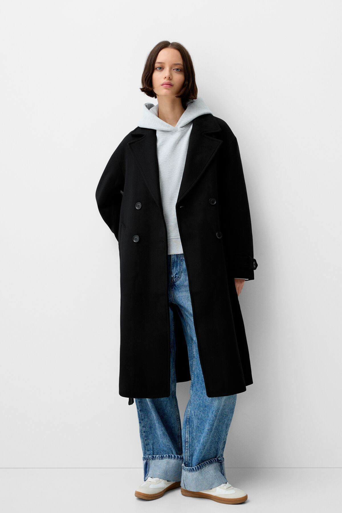 پالتو زنانه برشکا رنگ سیاه Bershka