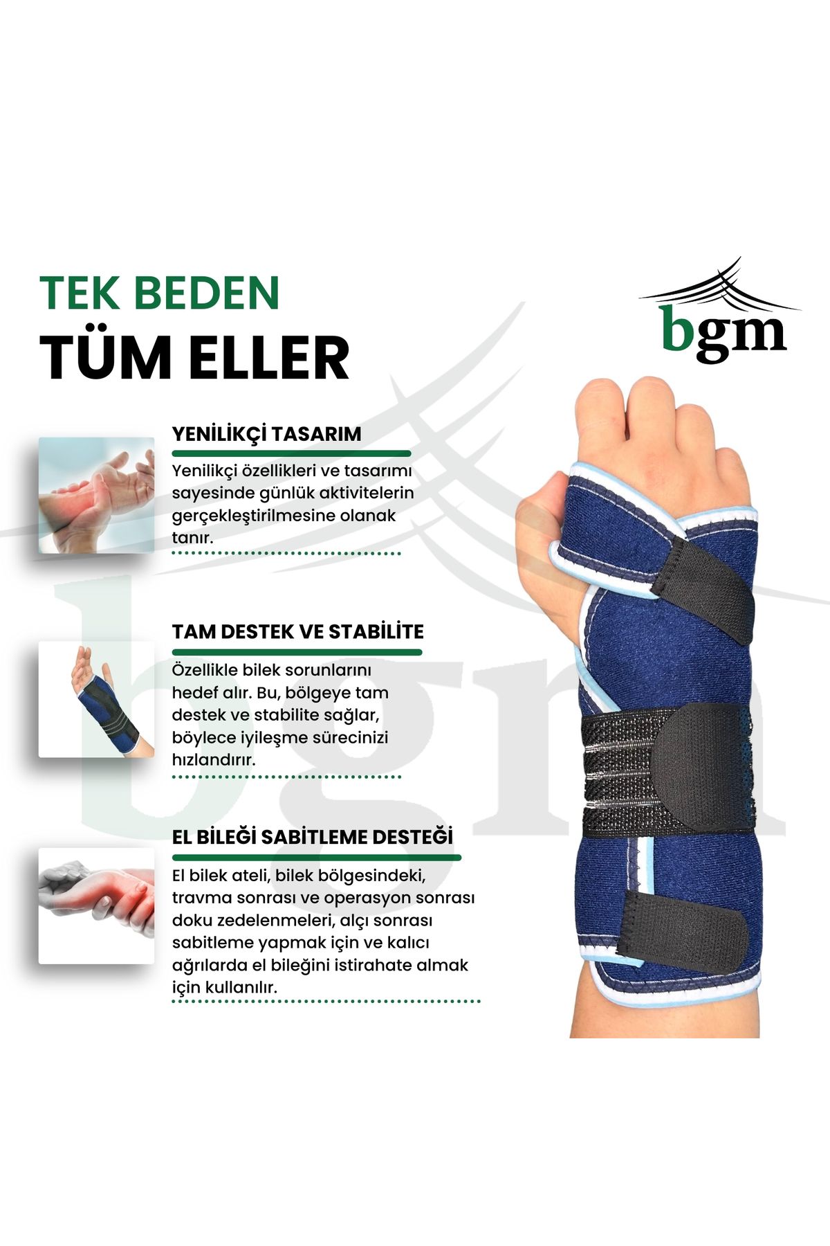 bgm-Hand Wrist Splint Blue Metal Support High Quality Static Hand Wrist Splint 6