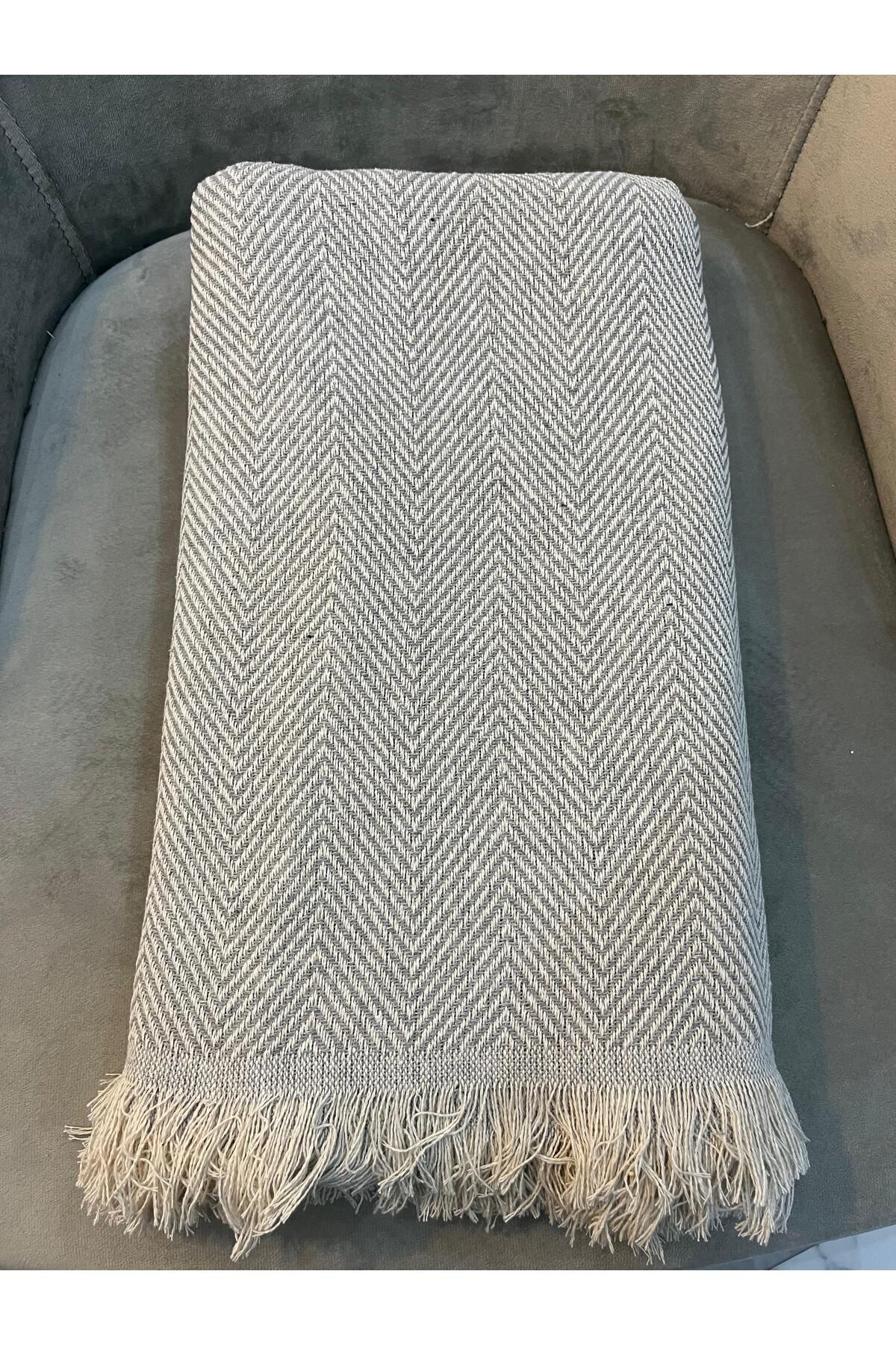 DİVALDİ-Sofa Cover 170x210 Fish Back Pattern Gray 3