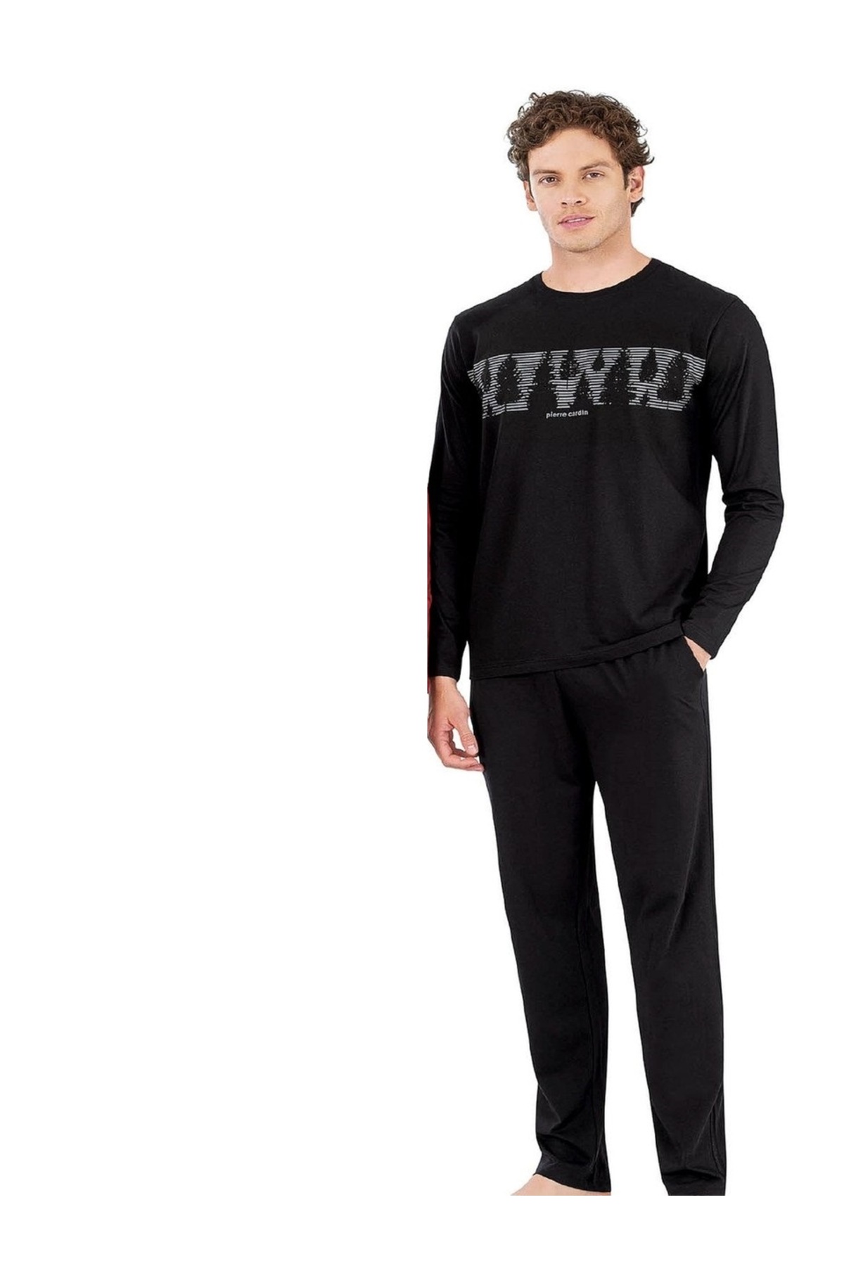 پیر کاردین ست لباس خواب مردانه یقه گرد آستین بلند 6068