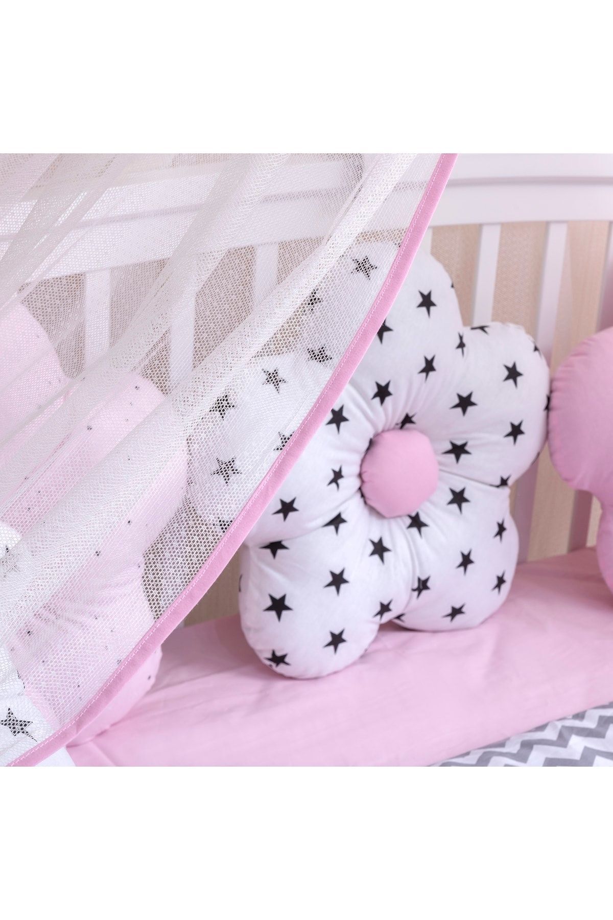 Mini Baby Bebek Uyku Seti 60x120 Astel Pembe Cibinlikli fotoğrafı 4 (önizleme)