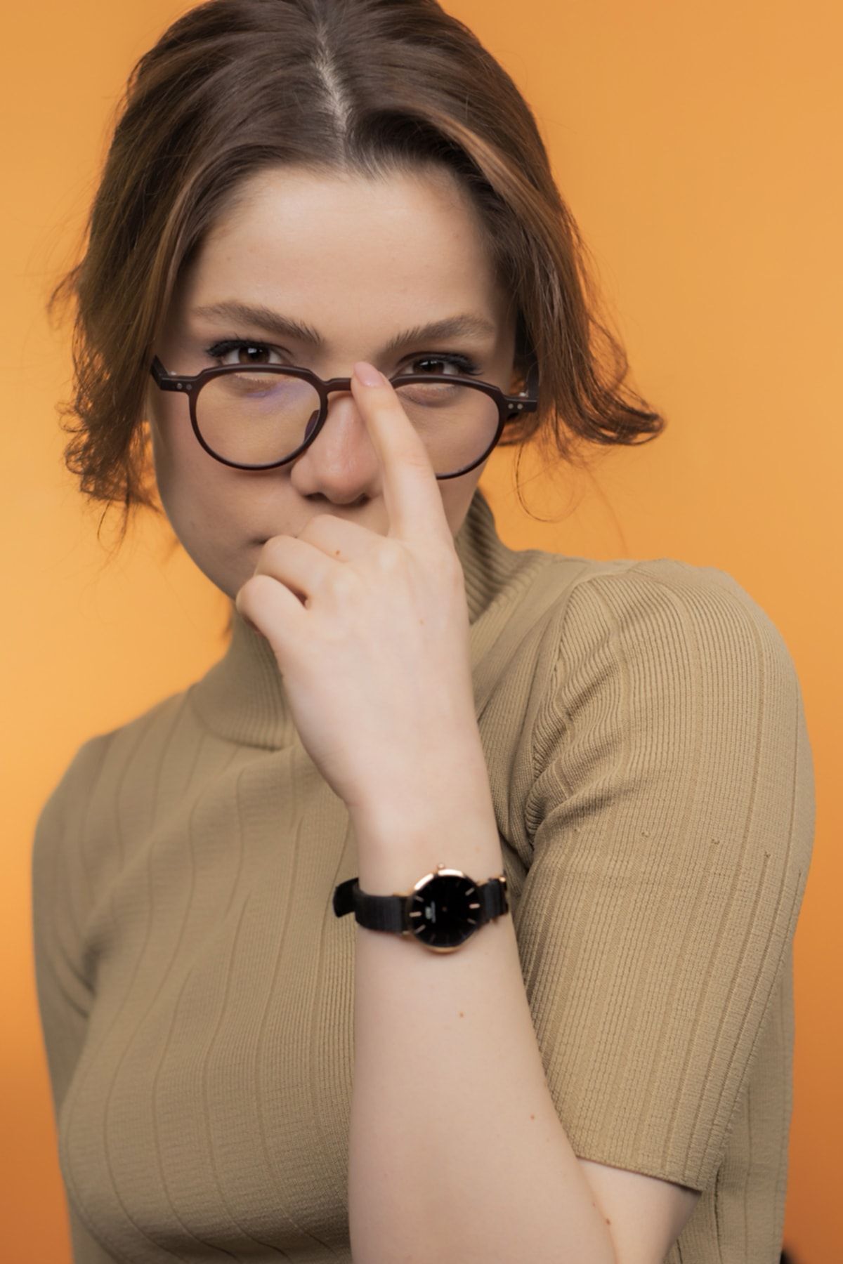 LUNOX-Lucia Matte Brown Unisex Computer Screen Glasses 3