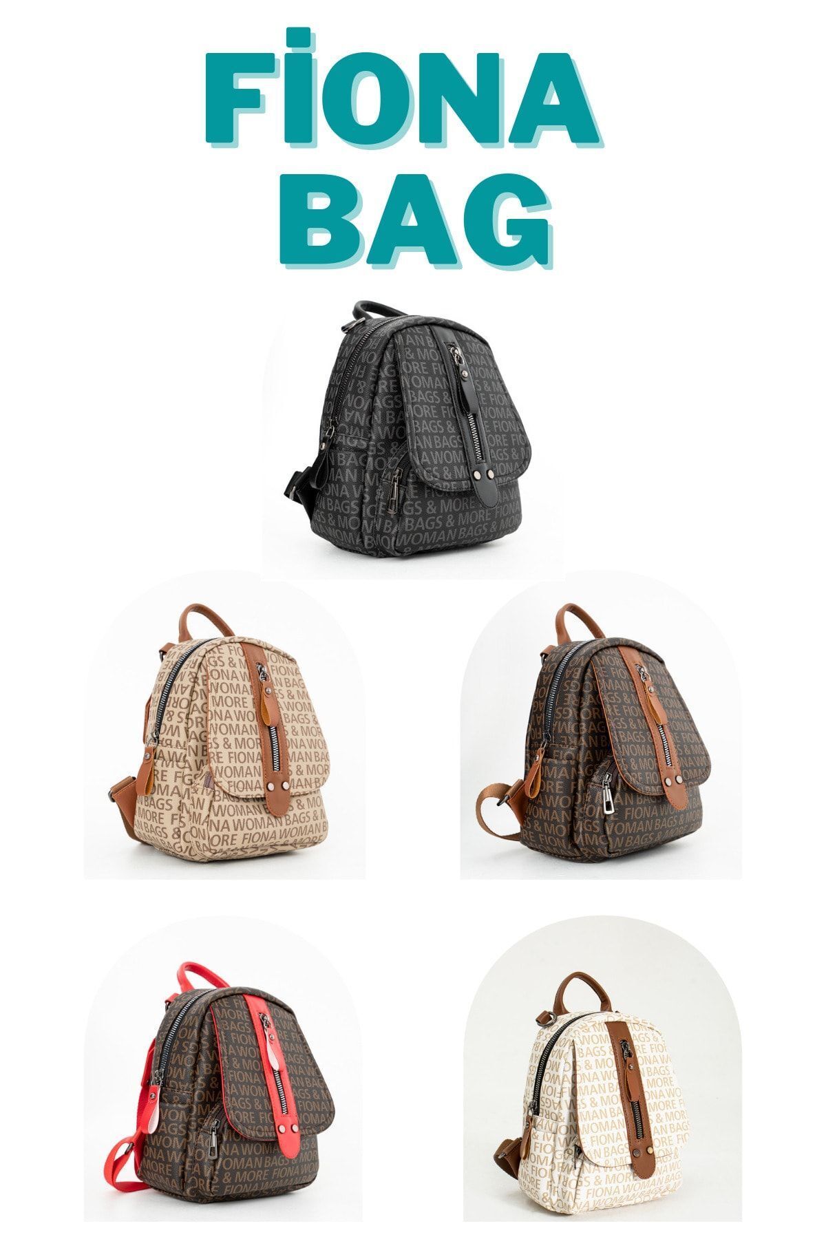 FiONA BAG Kadın Kahve Kırmızı Sırt Ve Omuz Çantası Taşıması Kolay Ve Çok Kullanışlı fotoğrafı 6 (önizleme)