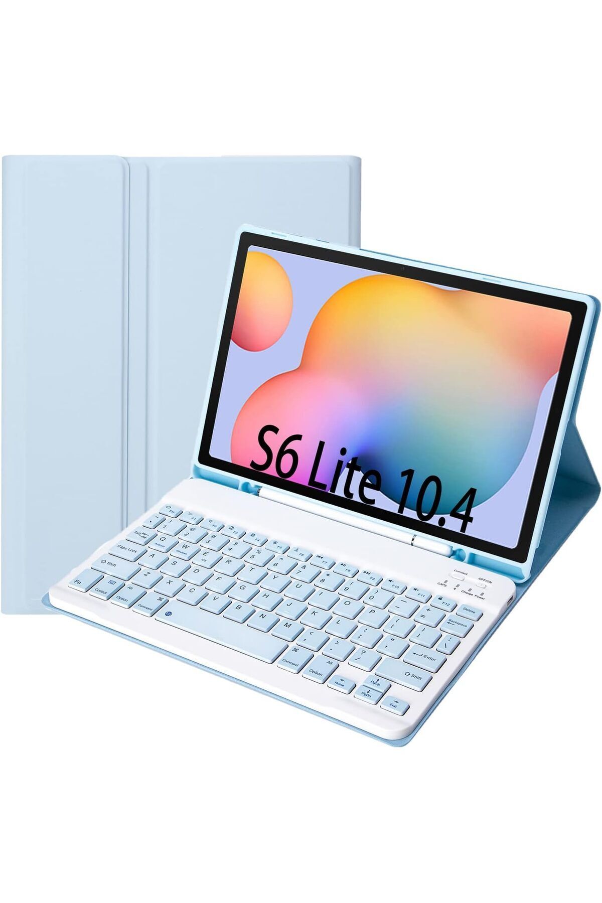 Fogy Samsung Galaxy Tab S6 Lite 10.4 SM-P610/P615 için Çıkarılabilir Bluetooth Klavyeli Klavye Kılıfı