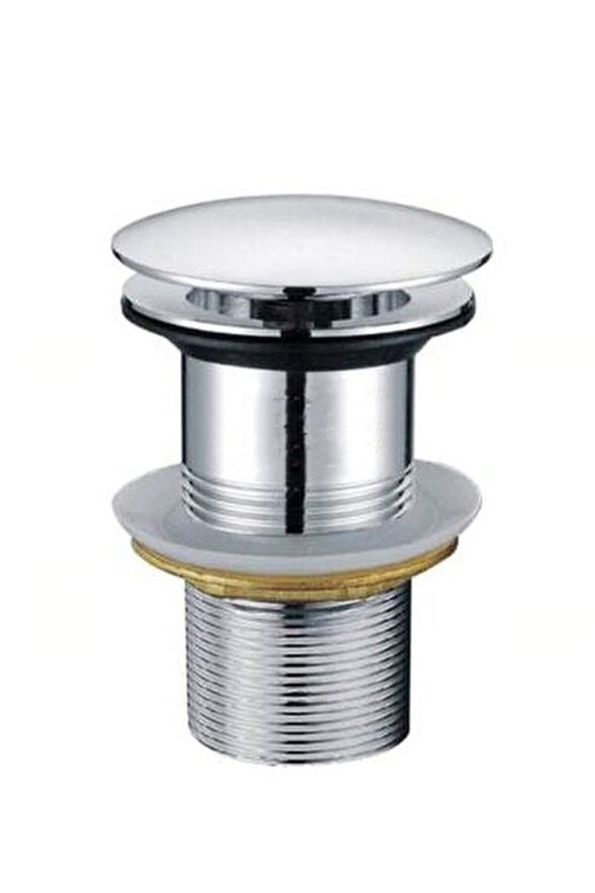 Paslanmaz-Pop-up Complete Chrome Flush Head Push-Push Chrome Sink Plug 1
