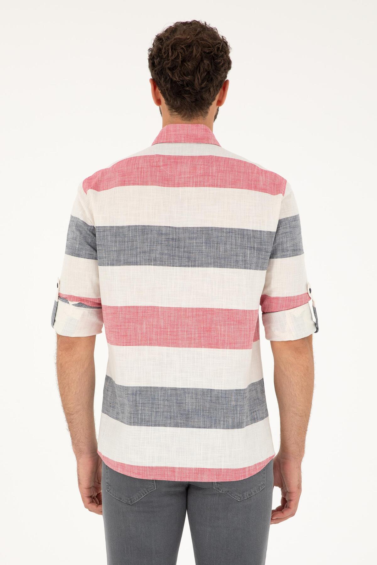 پیراهن مردانه آبی سرمه ای یو اس پولو | G081SZ004.000.1834771 اورجینال - تصویر 5