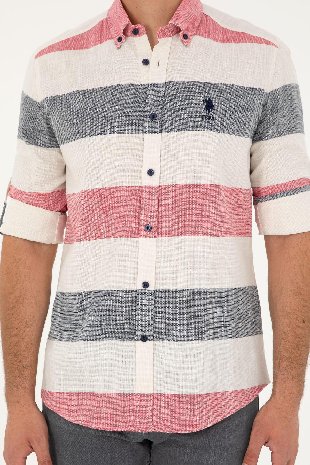 پیراهن مردانه آبی سرمه ای یو اس پولو | G081SZ004.000.1834771 اورجینال - تصویر 6