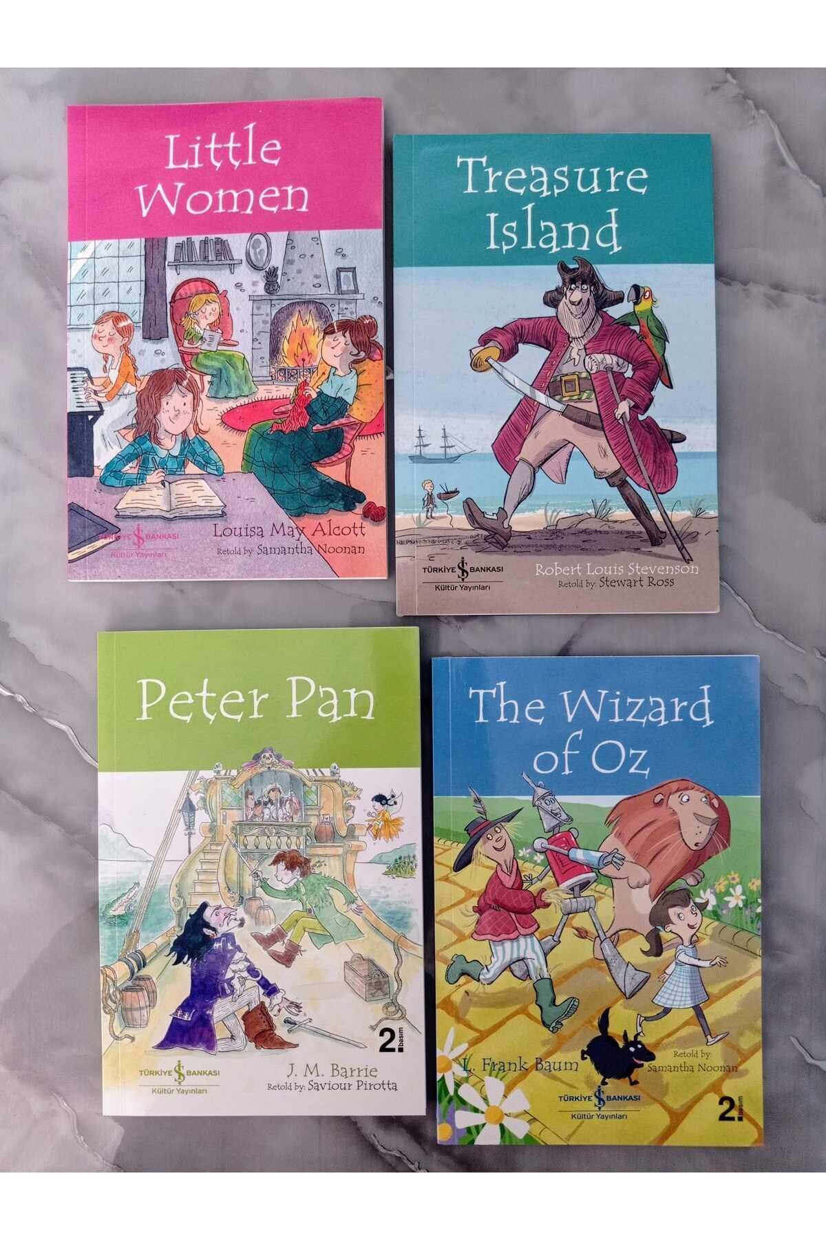 TÜRKİYE İŞ BANKASI KÜLTÜR YAYINLARI PETER PAN,LİTTLE WOMEN,THE WİZARD OF OZ,TREASURE ISLAND(SET 1)