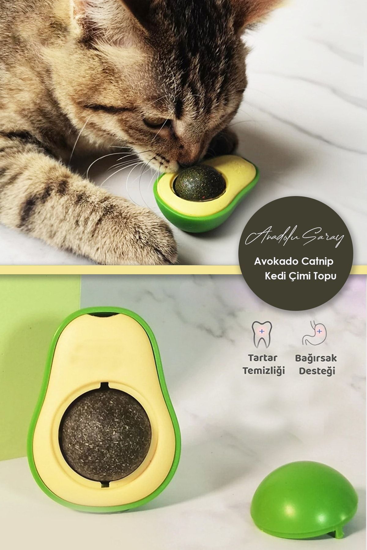 Bir Aksesuar Sevimli Yapışkanlı Kedi Çimi Avokado Catnip | Avokado Kedi Çimi Topu Avokado Kedi Nanesi Oyuncağı