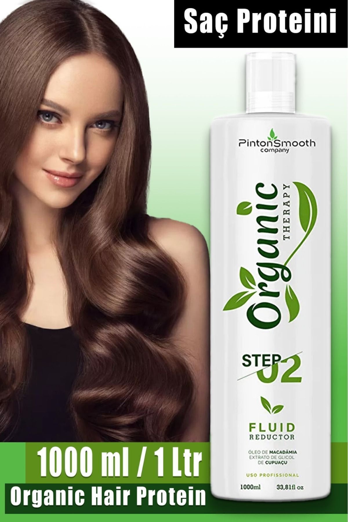 Pinton Smooth Organik Brezilya Saç Bakım Proteini, %100 Doğal, Organic Hair Protein - 1000 ml