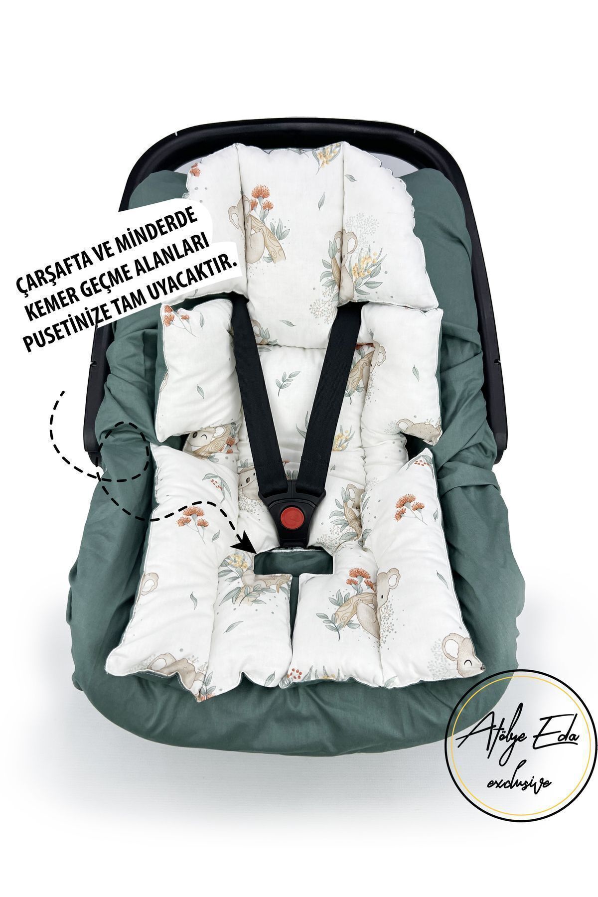 Atölye Eda Exclusive Koala Desen Puset Örtüsü Minderi Çarşafı 3 Parça fotoğrafı 5 (önizleme)