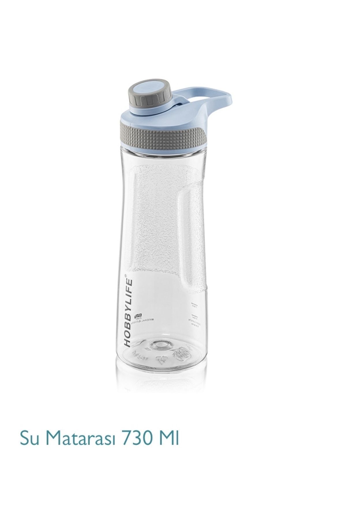 Genel Markalar Şeffaf Spor Okul Ofis Su Matarası 730ml Mavi Şeffaf