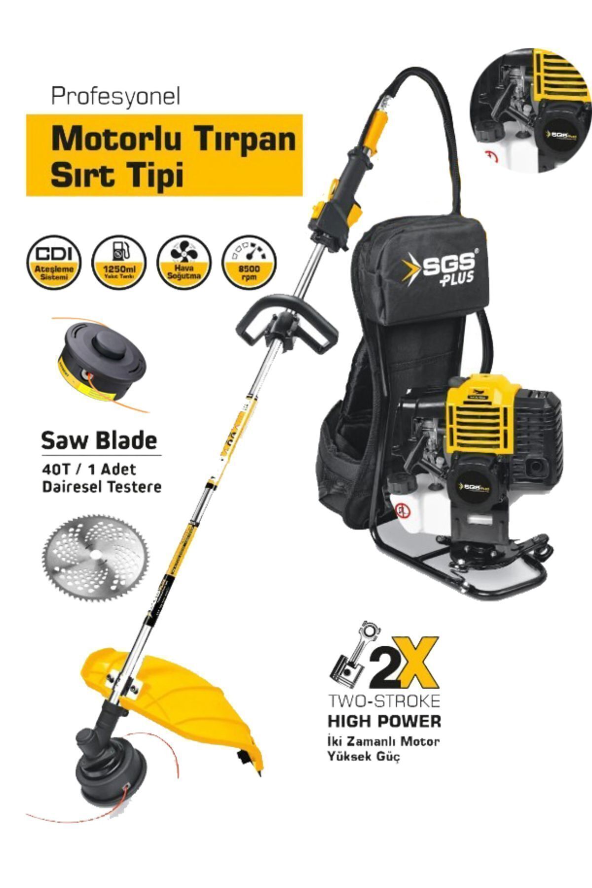 Professional Gasoline Tread Grass Mower 52Cc Euro Engine