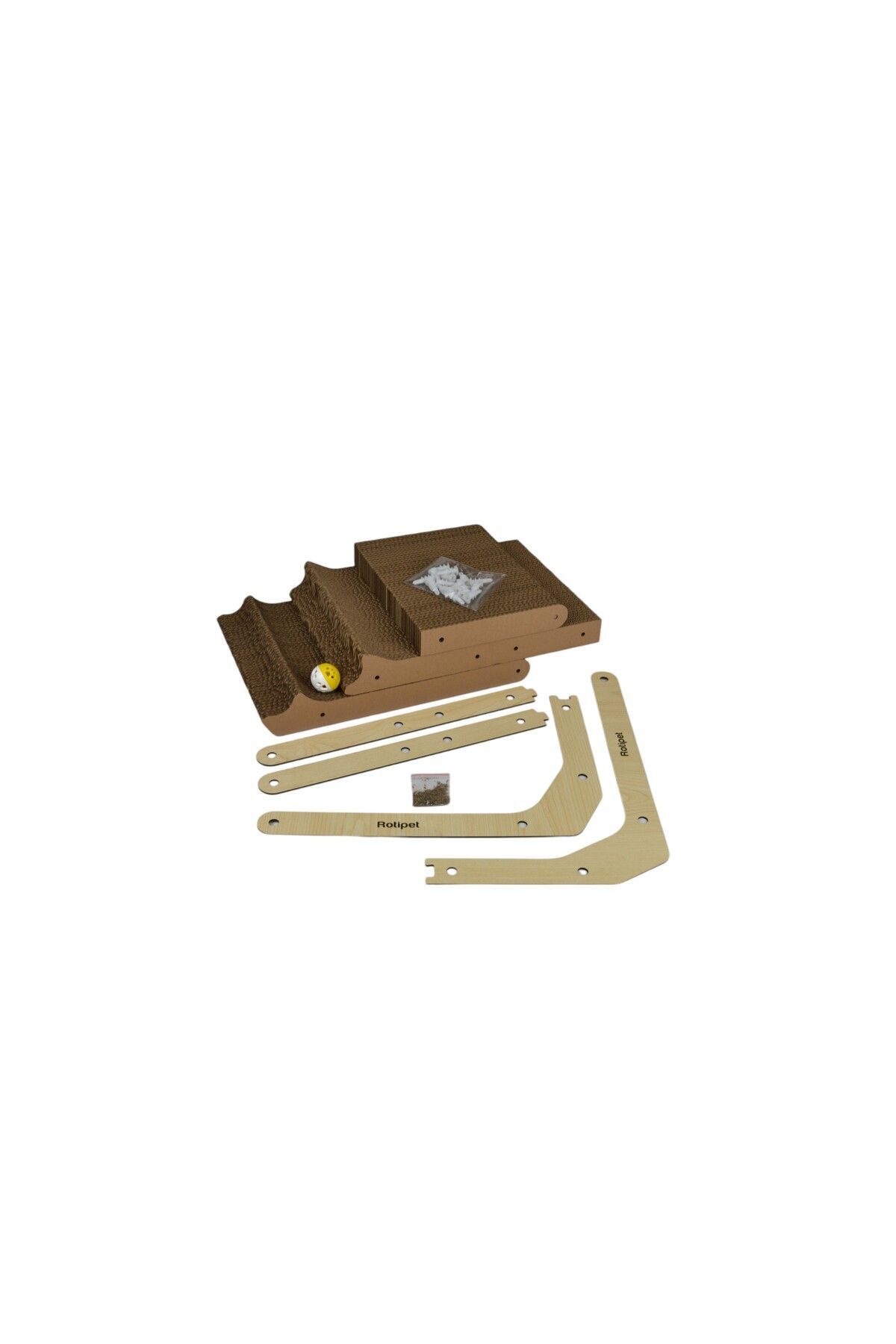 Rotipet-Cardboard Cat Scratcher L-Shaped Bulk with Catnip 28x42x68 cm 4