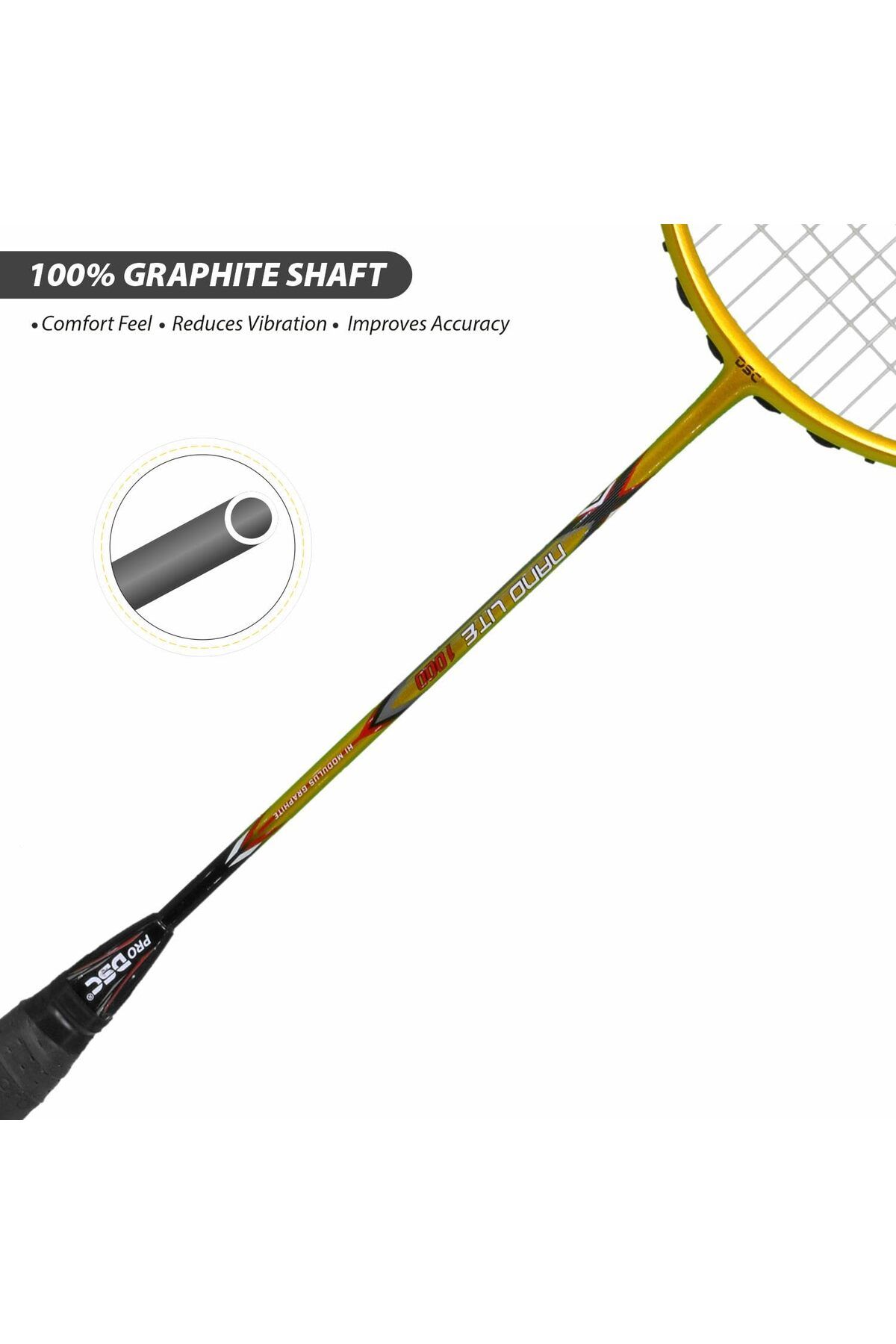 DSC-Nano Lite 1000 Graphite Badminton Racquet, One Size 3